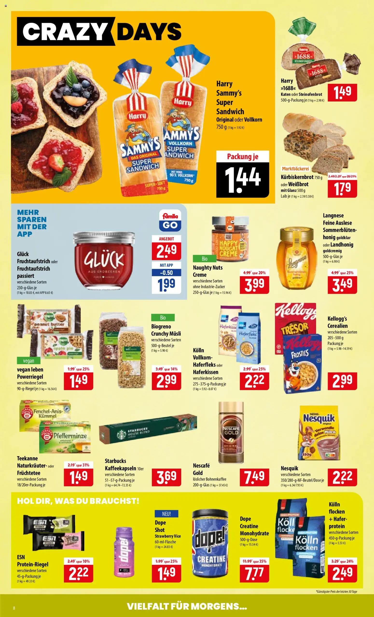 Famila Prospekt – gültig ab 31.08.2026 | Seite: 8 | Produkte: Musli, Langnese, Kolln, Früchtetee