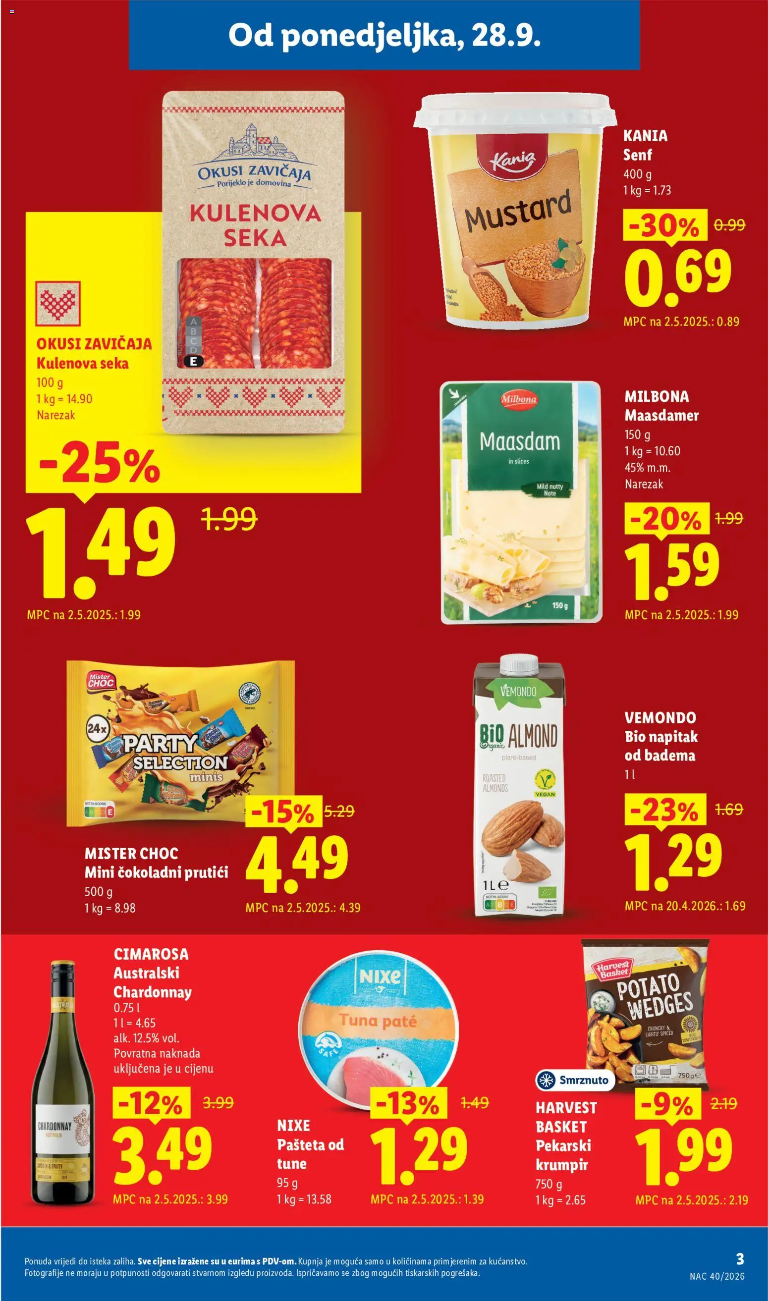 Lidl katalog | vrijedi od 28.09.2026 | Stranica: 3 | Proizvodi: Kania, Okusi zavičaja, Krumpir, Napitak