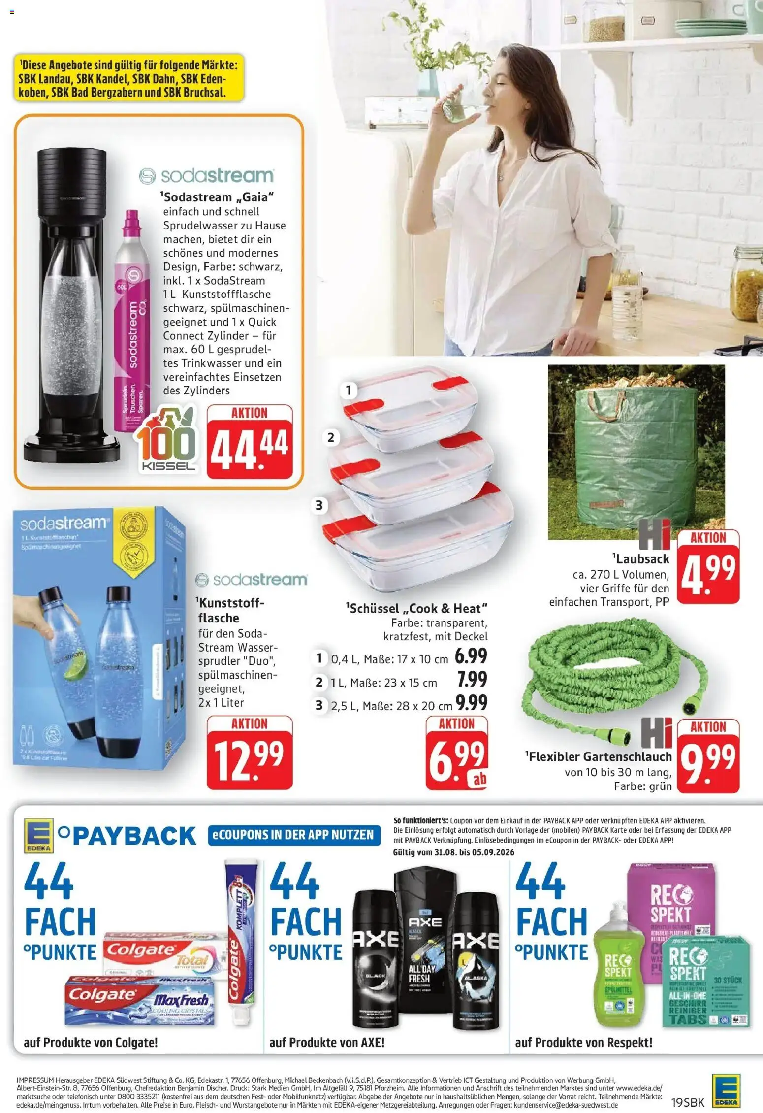 Edeka Prospekt Bruchsal (ab 31.08.2026) » Angebote Online | Seite: 19 | Produkte: Wasser, Axe, Fleisch, Sodastream