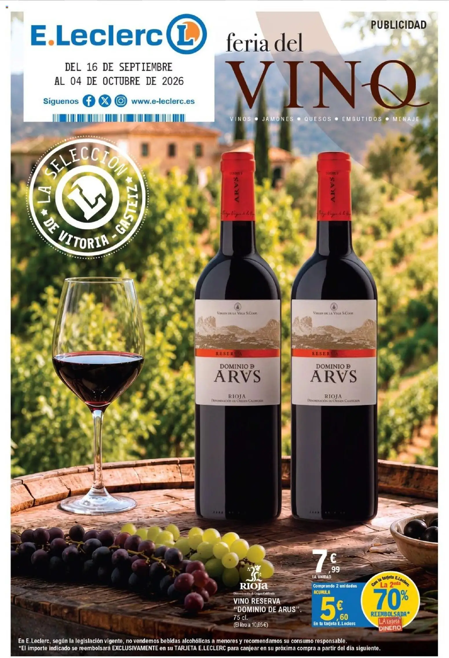 E.Leclerc - Vitoria-Gasteiz │ válido desde el 16/09/2026 | Página: 23 | Productos: Vino, Embutidos, Bebidas