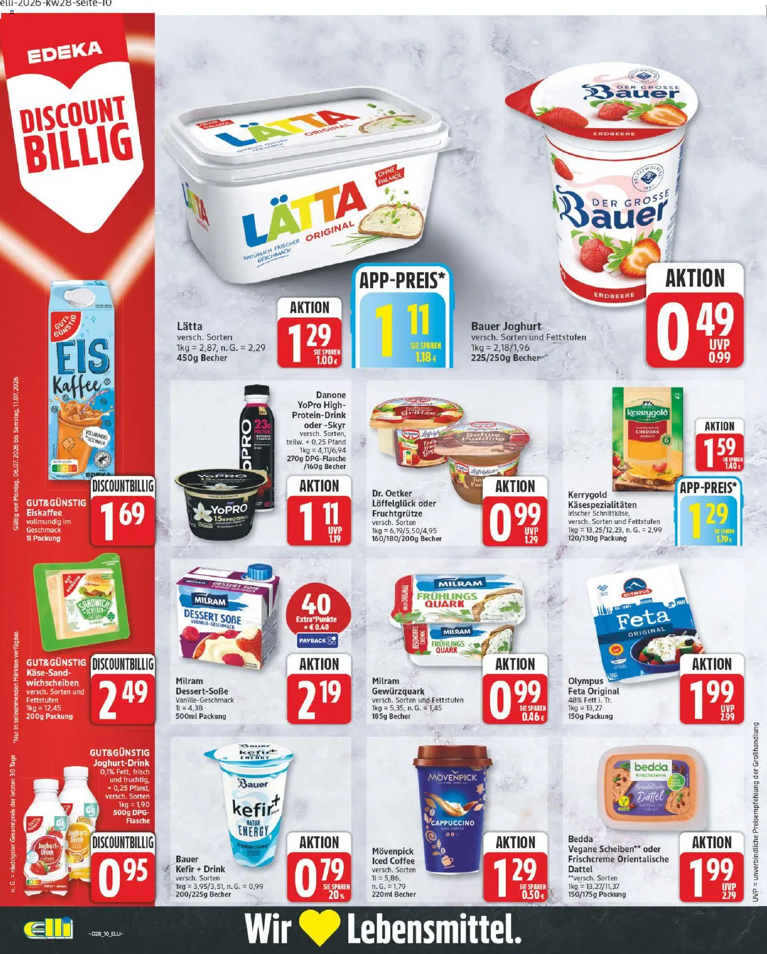 Elli Markt Prospekt Verl – gültig ab 06.07.2026 | Seite: 10 | Produkte: Feta, Joghurt, Pudding, Skyr