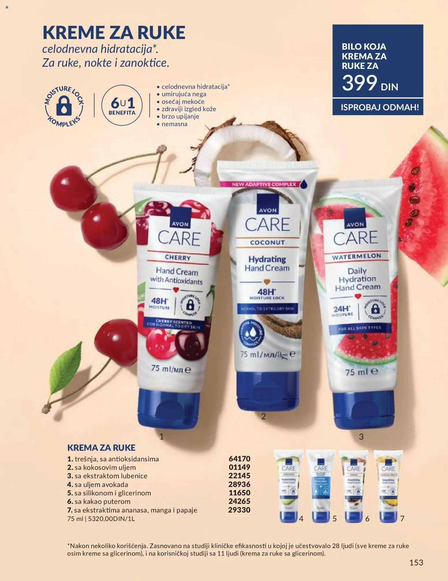 AVON katalog - važi od 01.05.2026 | Strana: 153 | Proizvode: Mango, Krema, Krema za ruke