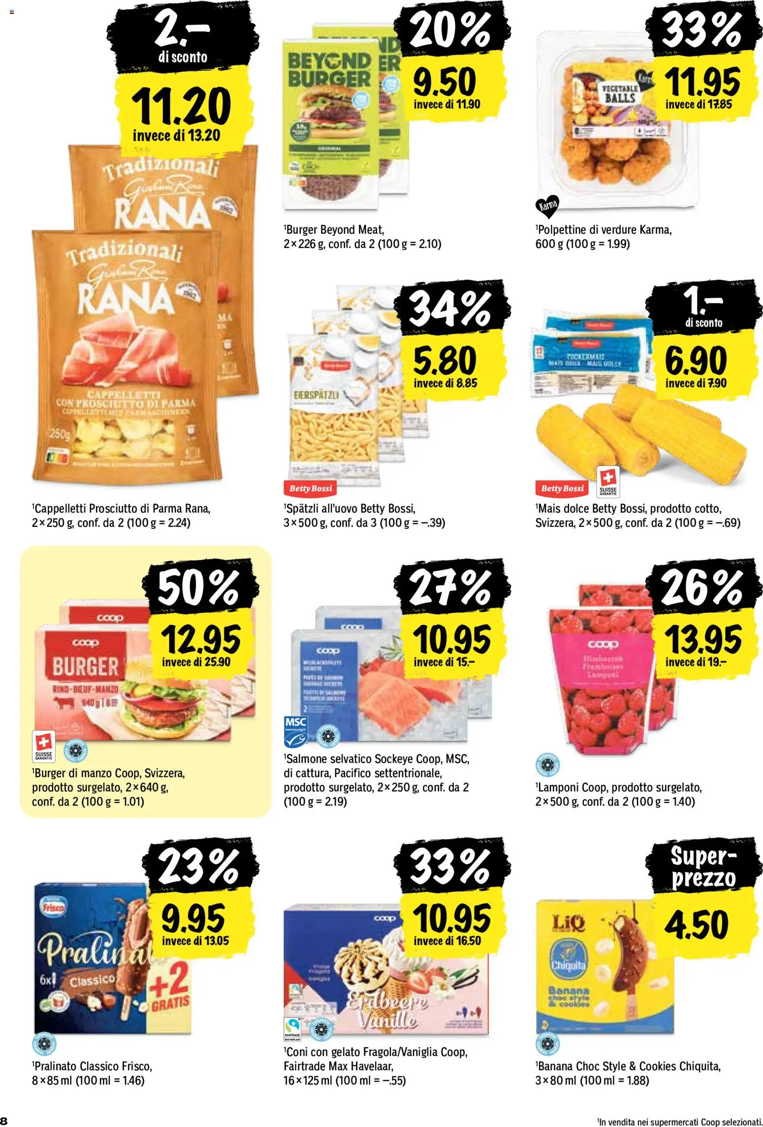Coop aktionen IT – gültig ab 09.07.2026 | Seite: 8 | Produkte: Burger, Pasta