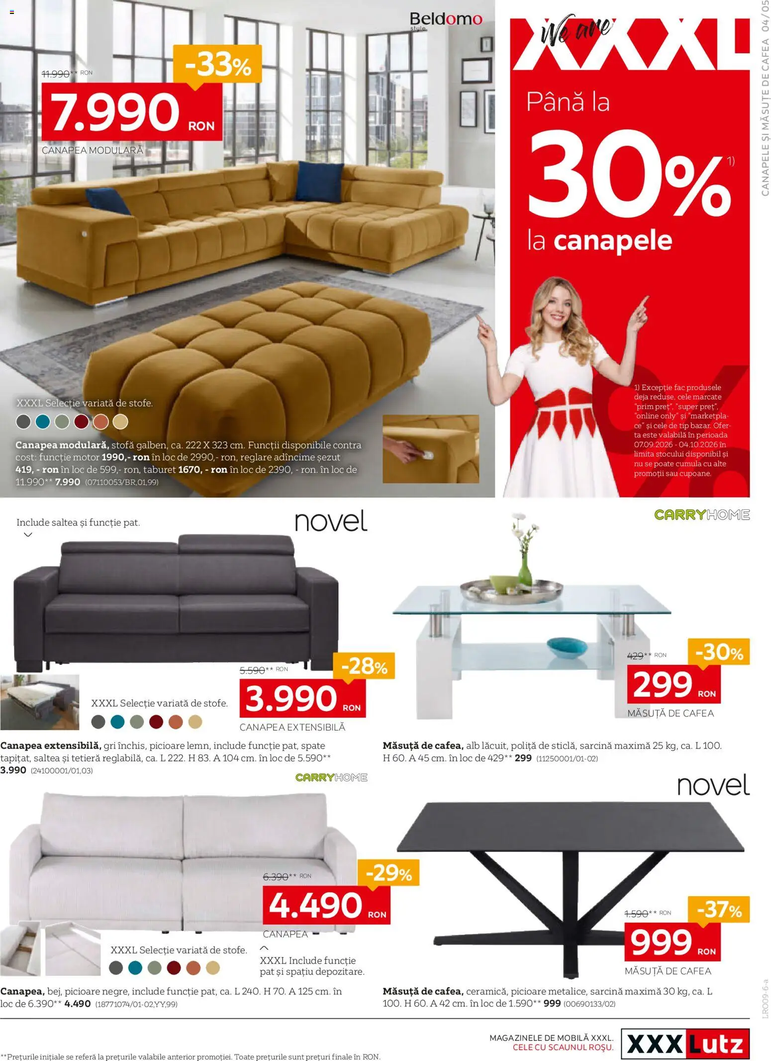 Noul catalog XXXLutz – valabil de la 07.09.2026 | Pagină: 5 | Produse: Style, Măsuță de cafea, Taburet, Tip