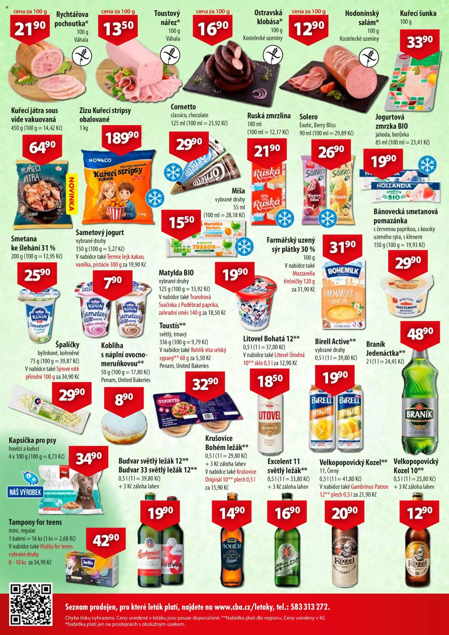 CBA leták - Market od 15.04.2026 | Strana: 2 | Produkty: Rohlík, Hollandia, Budvar 33, Gambrinus