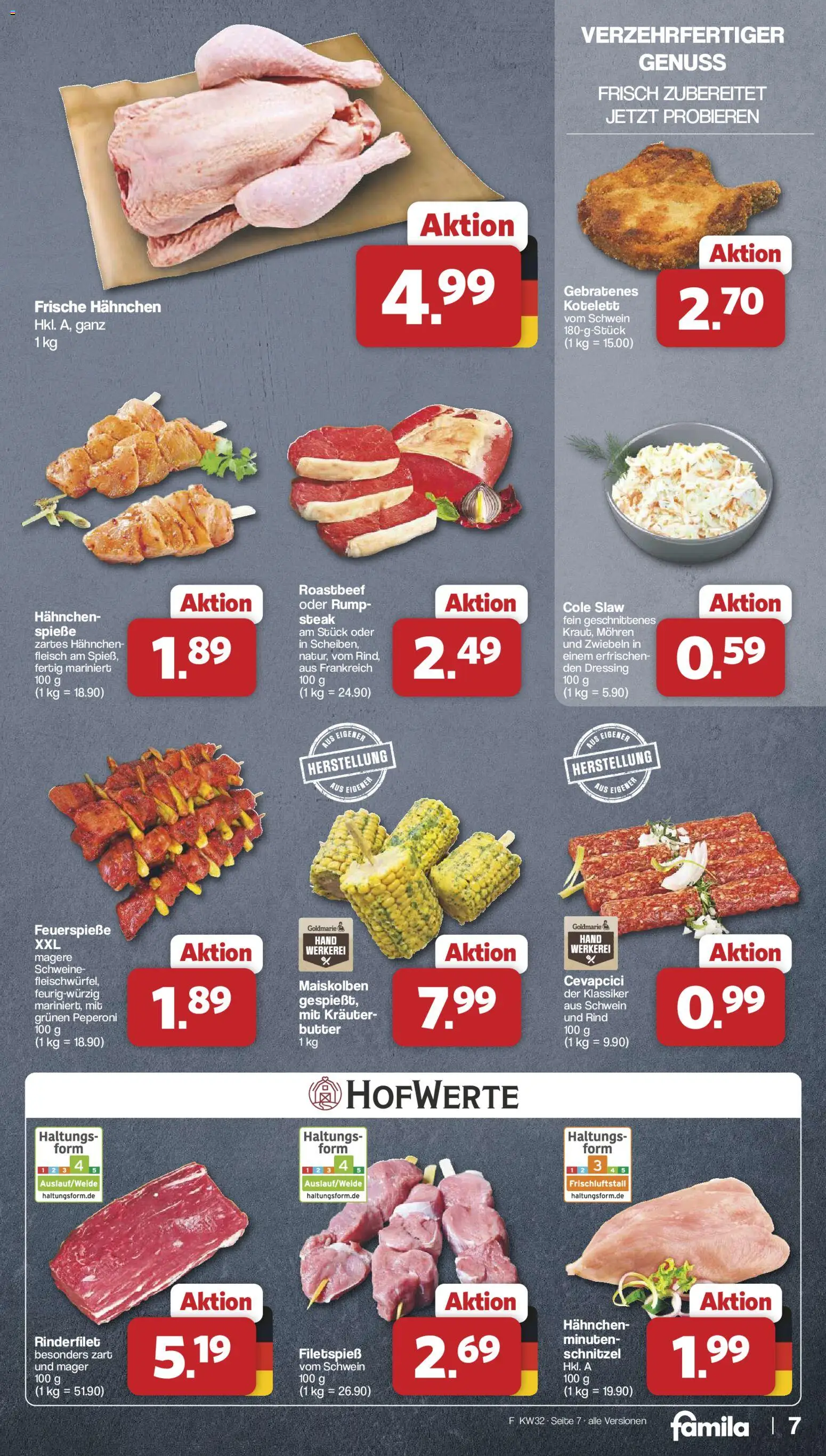 Famila Nordwest Prospekt – gültig ab 03.08.2026 | Seite: 7 | Produkte: Butter, Cevapcici, Mohren, Zwiebeln