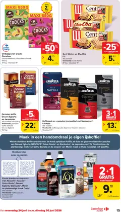 Carrefour market folder week 26 - Voorbeeld van een folder van Carrefour market, geldig van 24/06/2026 | Pagina: 15 | Producten: Lavazza, Nescafe, Koffiepads, Melk