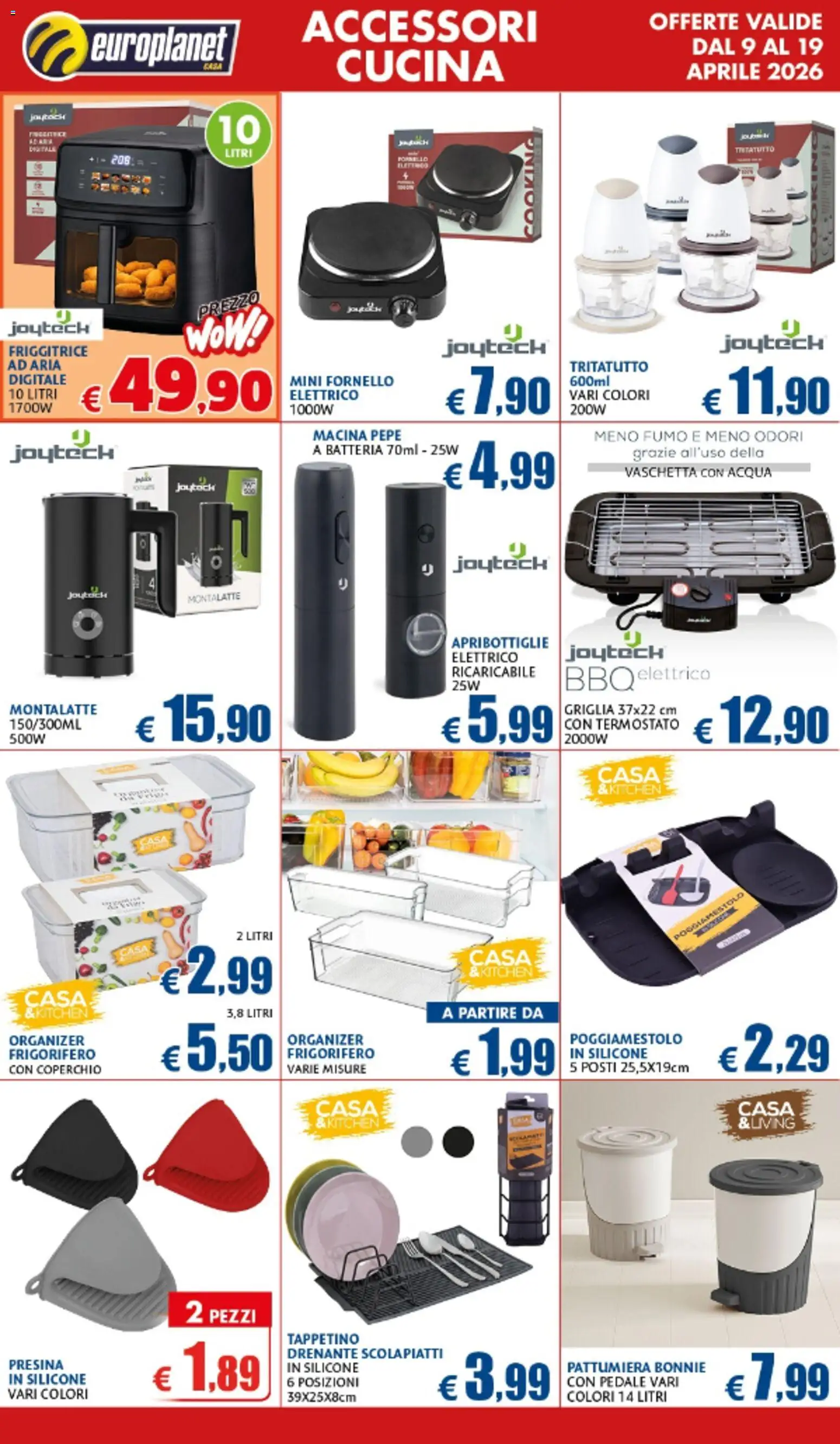 Volantino Europlanet Casa del 09.04.2026 | Pagina: 11 | Prodotti: Silicone, Frigorifero, Batteria, Scolapiatti