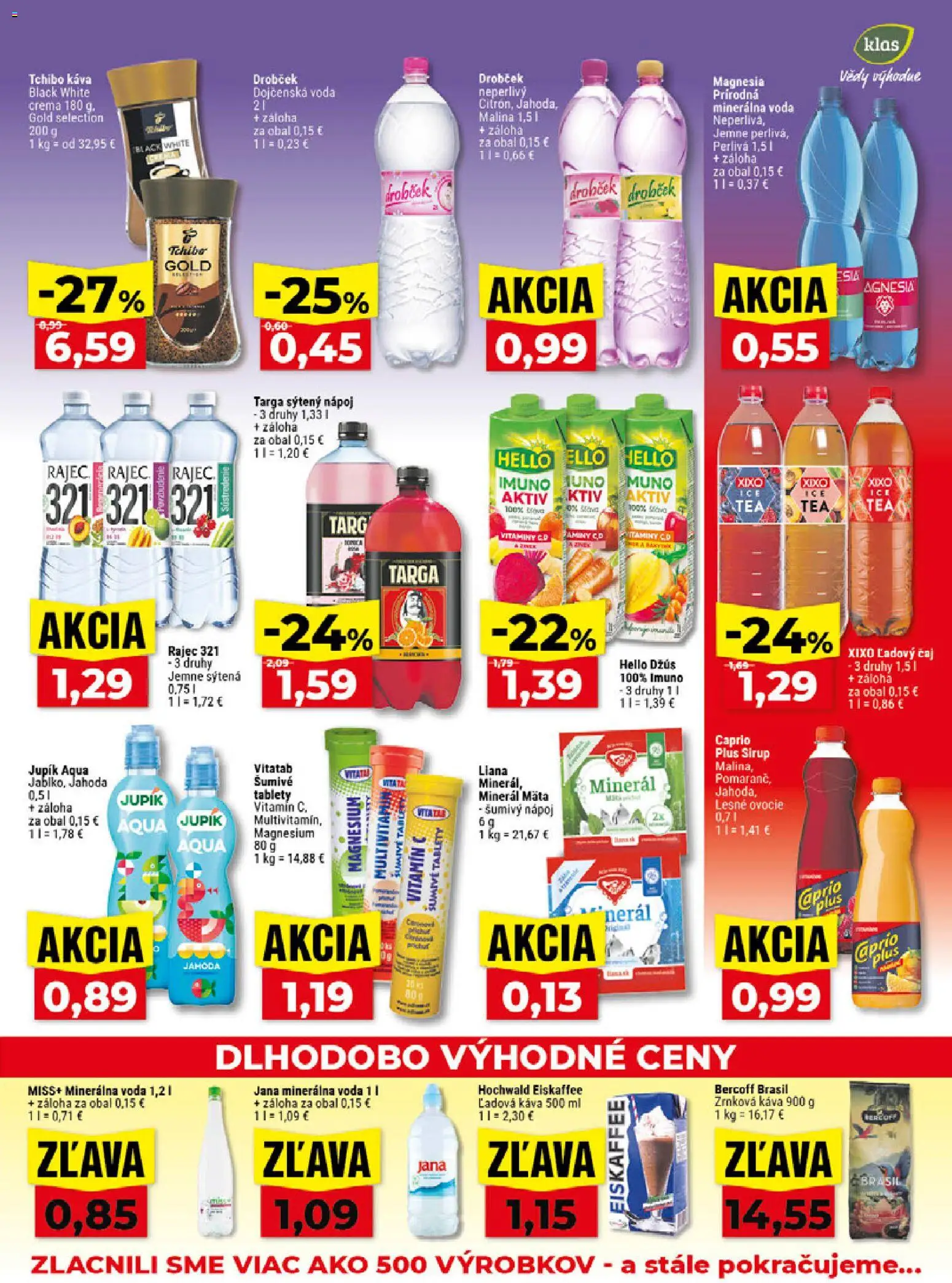 Nové Klas akcie – leták je platný od 24.08.2026 | Strana: 24 | Produkty: Tablet, Šumivé tablety, Káva, Zrnková káva