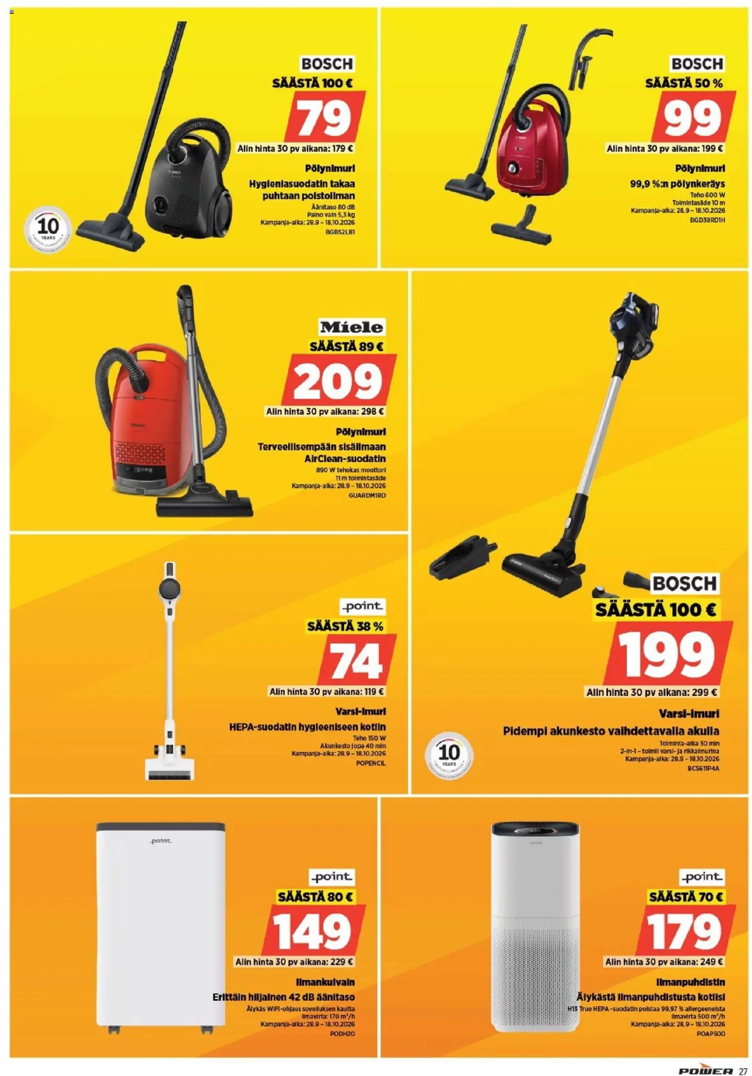 Power tarjoukset – voimassa 28/09/2026 alkaen | Sivu: 27 | Tuotteet: Ilmanpuhdistin