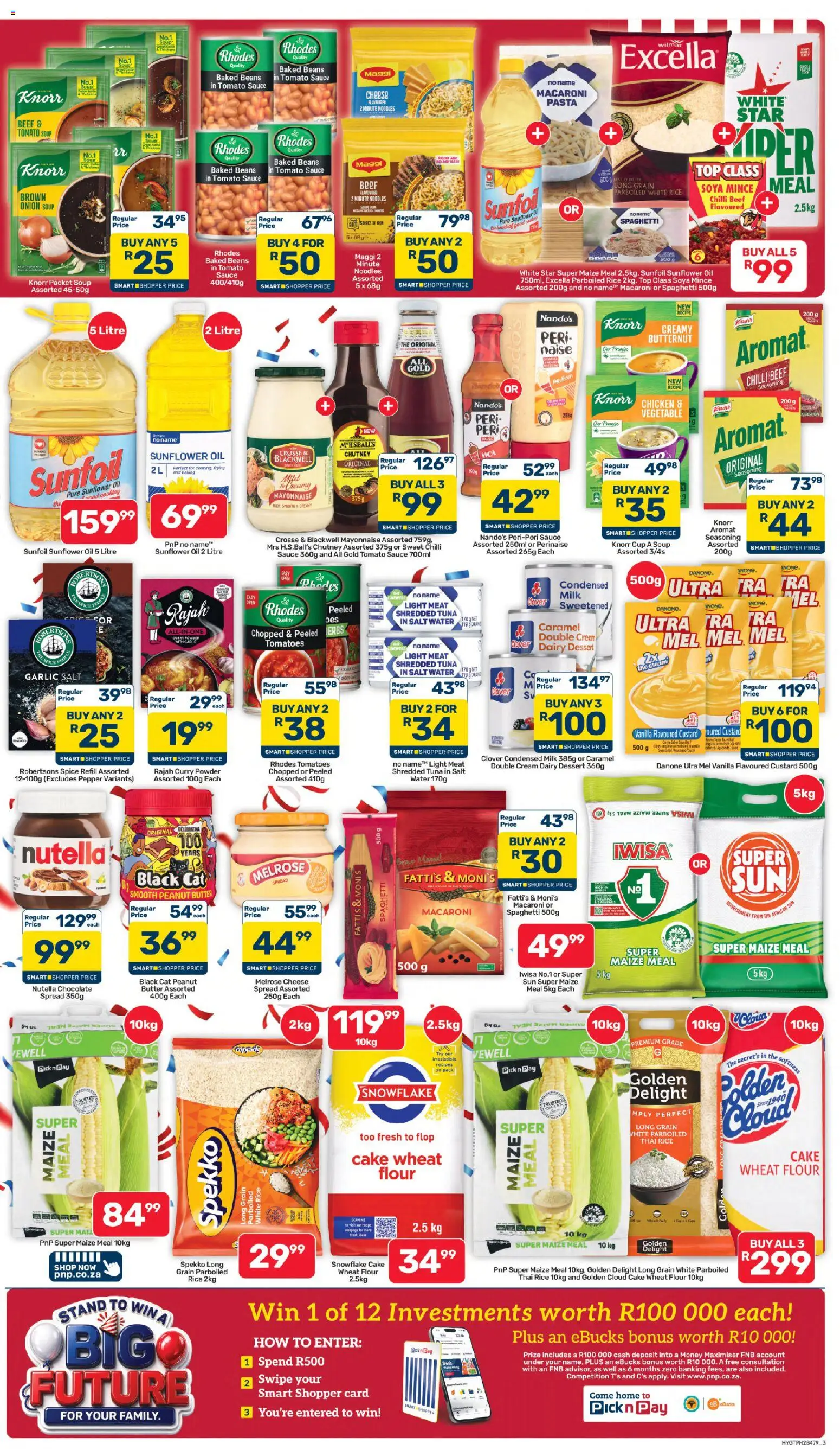 New Pick n Pay catalogue – valid from 24/07/2026 | Page: 3 | Products: Tuna, Milk, Tomatoes, Seasoning