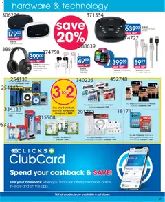 Clicks specials catalogue – valid from 23.04.2026 | Page: 47 | Products: Earphones, Alarm clock, Cd player, Clock