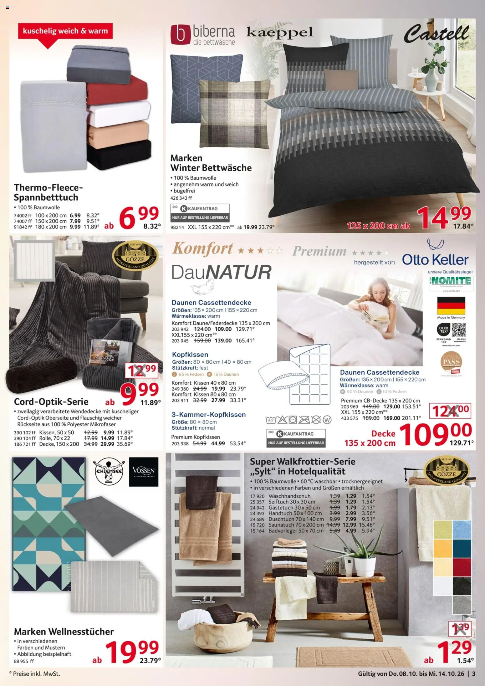 Selgros  Non Food – gültig ab 08.10.2026 | Seite: 3 | Produkte: Kissen, Decke, Bettwäsche, Kopfkissen