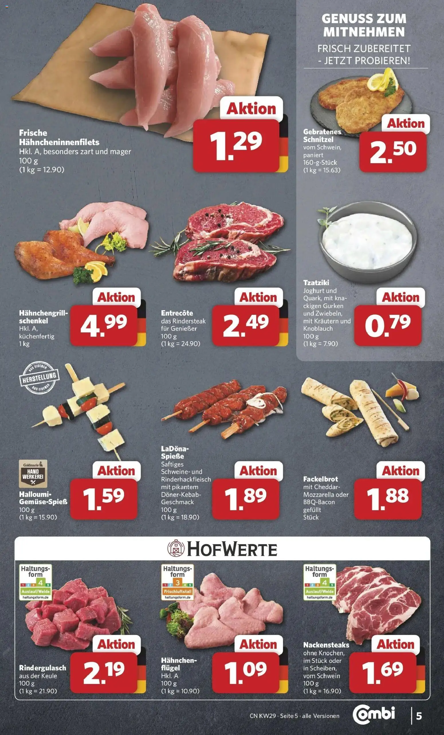 Combi Prospekt Wardenburg – gültig ab 13.07.2026 | Seite: 5 | Produkte: Joghurt, Mozzarella, Entrecote, Schnitzel