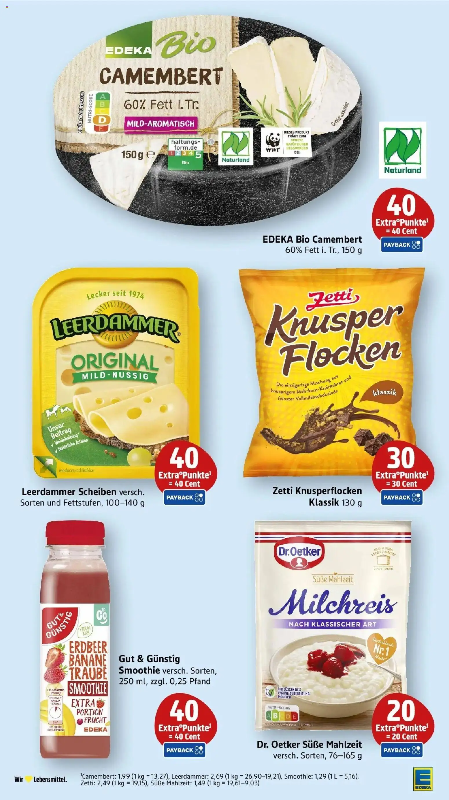 Edeka Prospekt Steinfeld (ab 28.09.2026) » Angebote Online | Seite: 38 | Produkte: Leerdammer, Camembert, Reis, Flocken