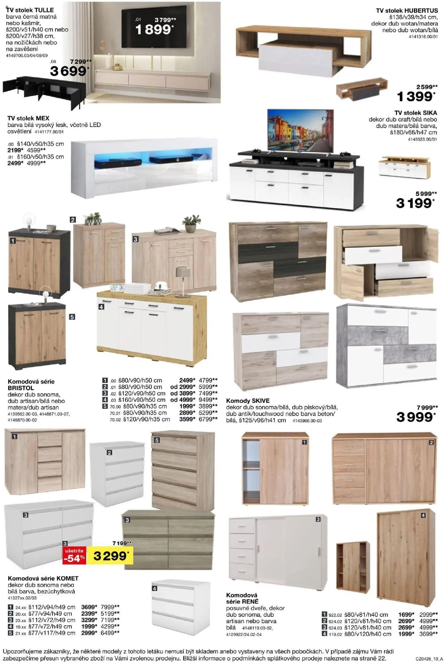 Sconto nábytek leták od 04.03.2026 | Strana: 10 | Produkty: Tv, Modely, Stolek, LED