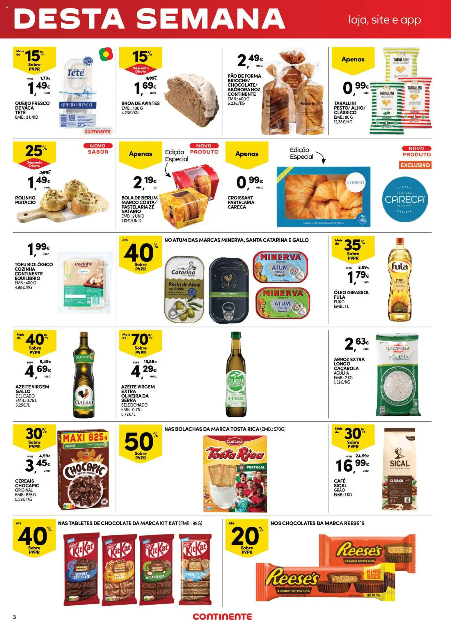 Continente Fim de Semana à Continente │ válido de 17/07/2026 | Página: 3 | Produtos: Azeite, Queijo, Arroz, Cereais