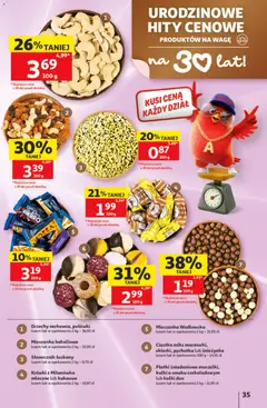 Pogląd oferty "Auchan gazetka - 30 Lat Hipermarket" - ważna od 21.05.2026 | Strona: 35 | Produkty: Płatki śniadaniowe, Słonecznik łuskany, Płatki, Krówki