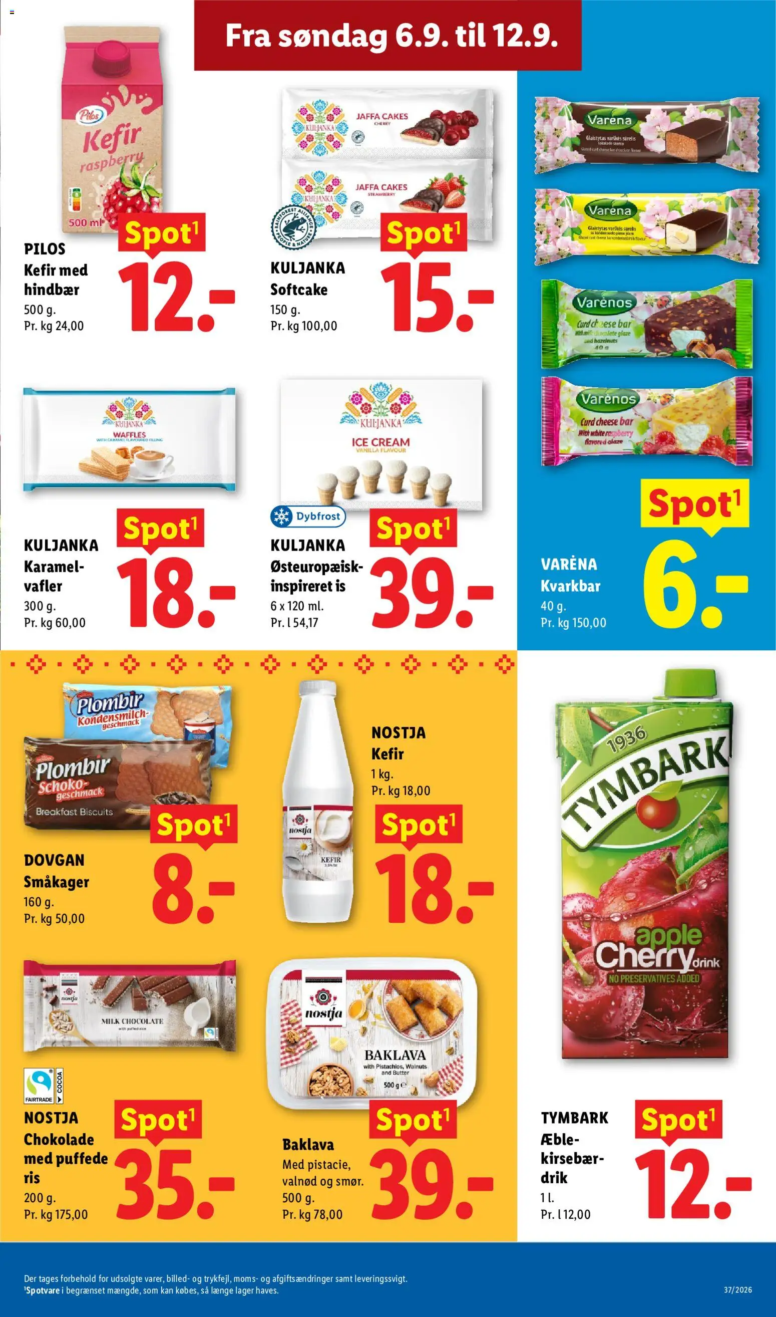 Lidl tilbudsavis – gyldig fra 06/09/2026 | Side: 12 | Produkter: Smør, Chokolade, Ris, Kirsebær