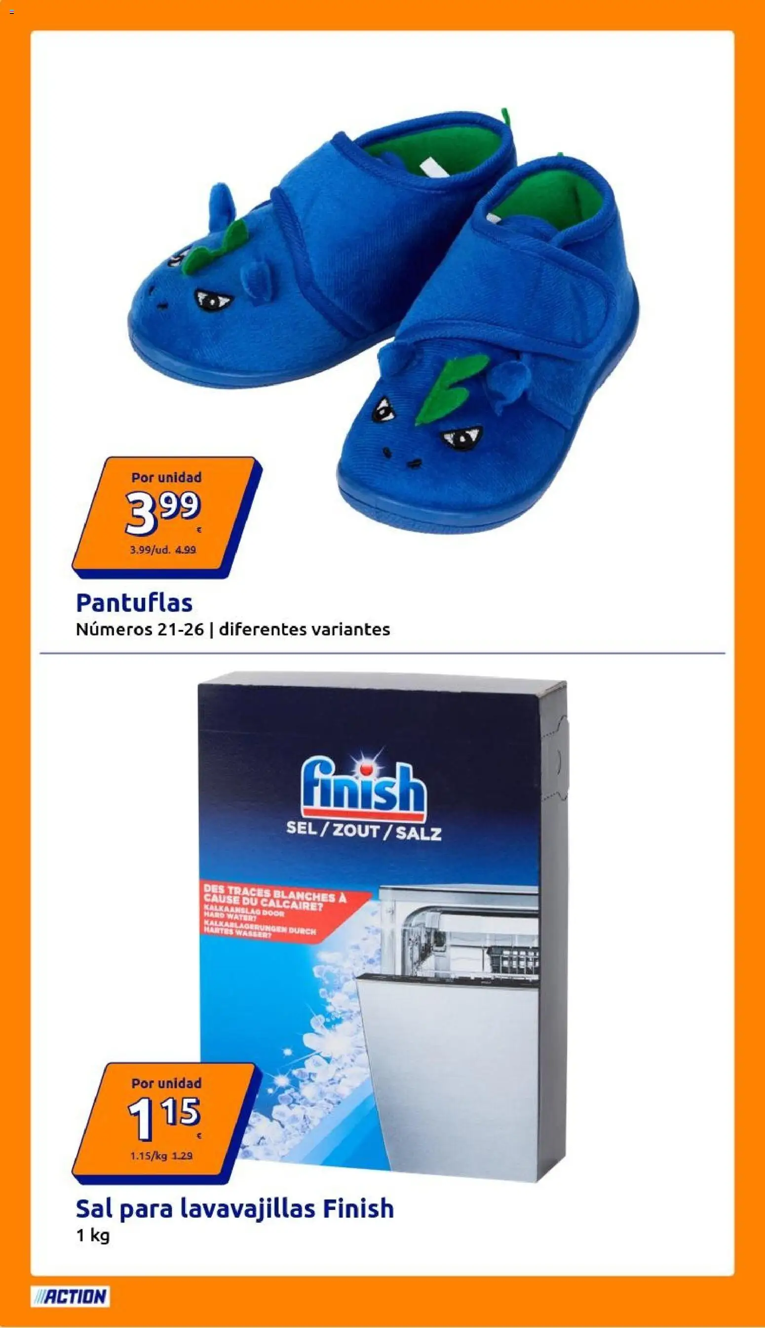 Action folleto │ válido desde el 26/08/2026 | Página: 14 | Productos: Pantuflas, Sal para lavavajillas, Lavavajillas, Sal