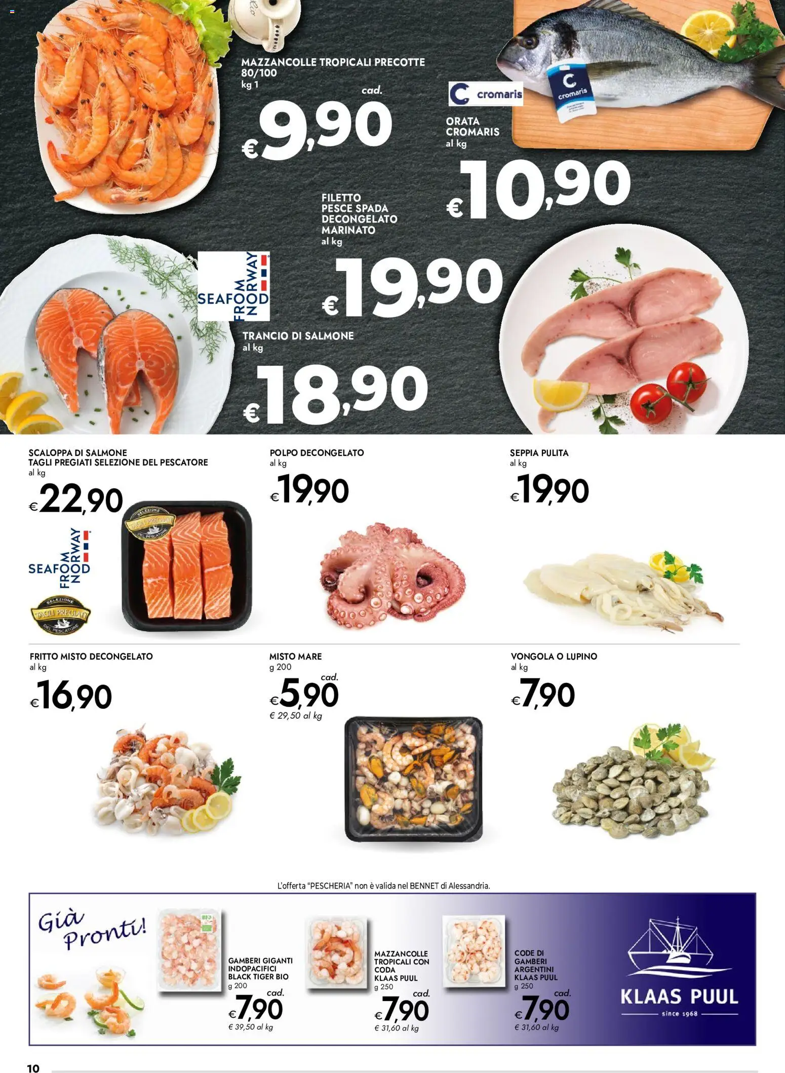 Volantino bennet del 30/07/2026 | Pagina: 10 | Prodotti: Pesce, Gamberi, Orata, Pesce spada