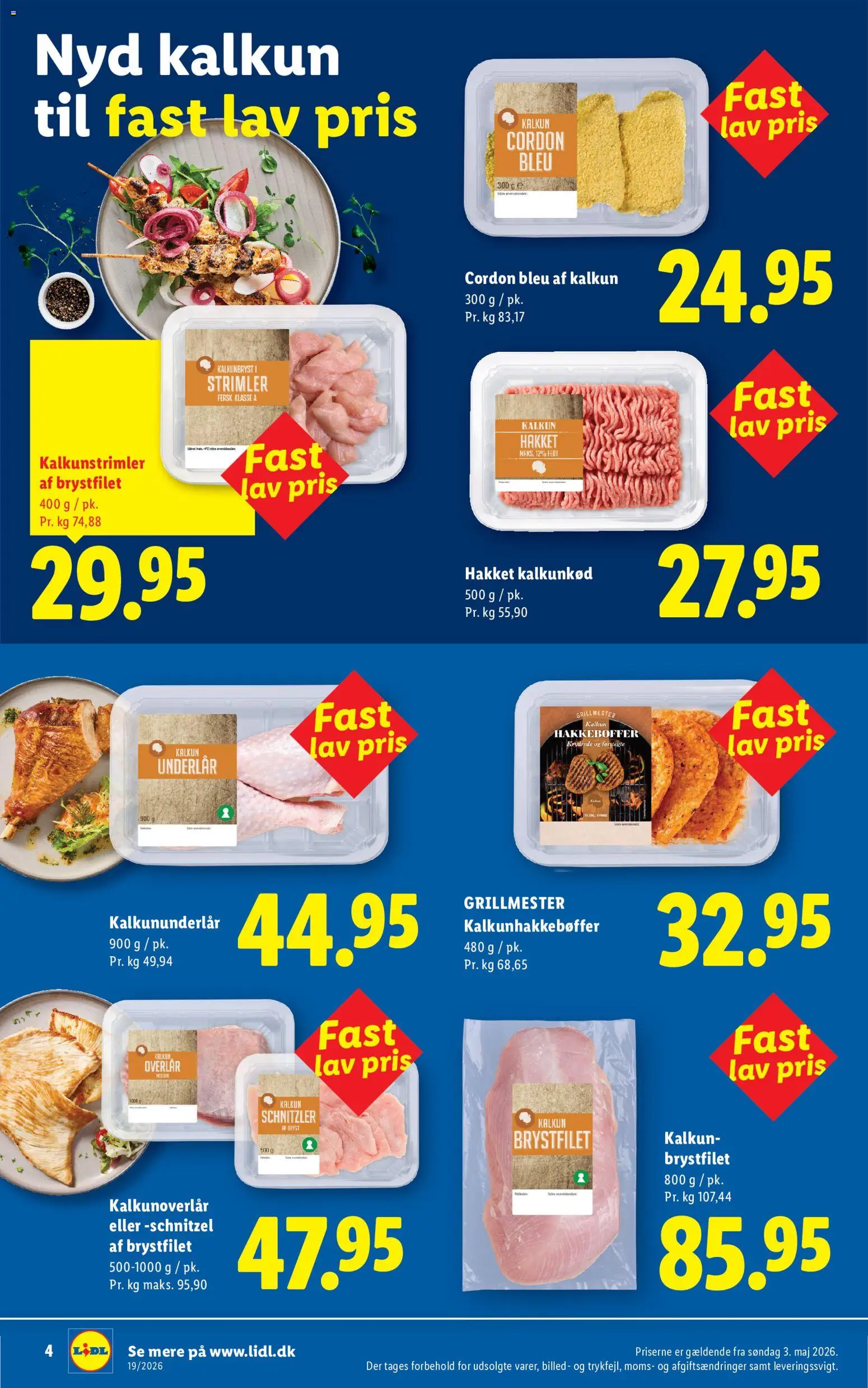 Lidl tilbudsavis – gyldig fra 03/05/2026 | Side: 4 | Produkter: Kalkunkød, Kalkun, Schnitzler