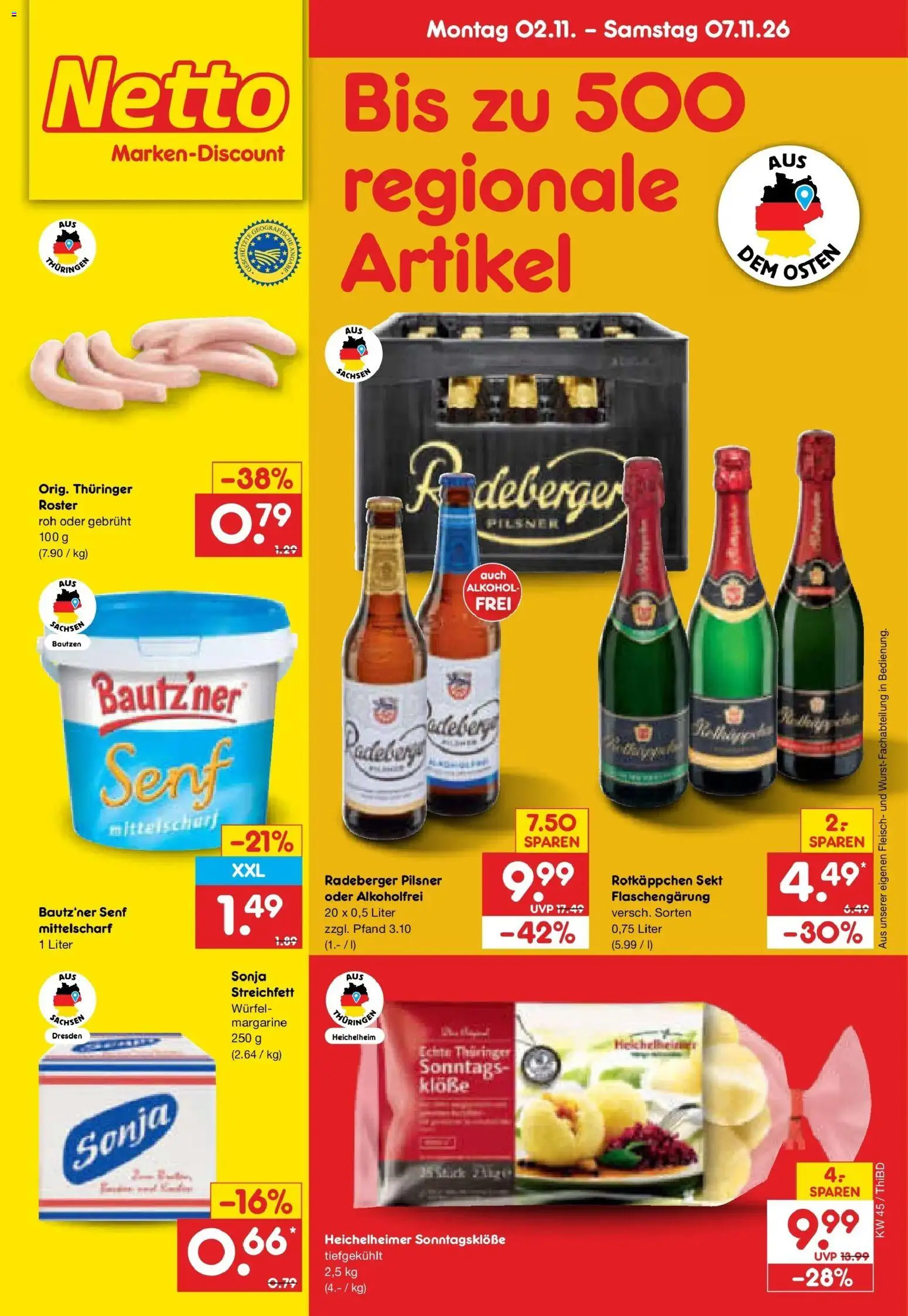 Netto Marken-Discount Prospekt Thiendorf – gültig ab 02.11.2026 | Seite: 1 | Produkte: Rotkappchen sekt, Sekt, Rotkäppchen, Fleisch