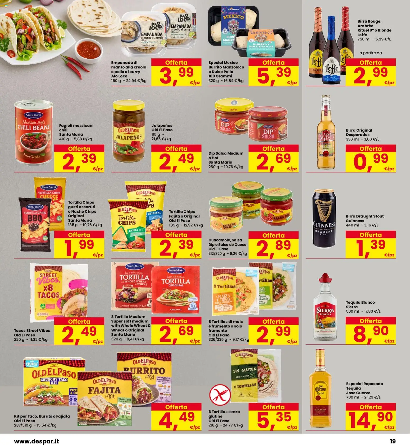 Volantino Eurospar del 22/10/2026 | Pagina: 19 | Prodotti: Pollo, Manzo, Mais, Guacamole