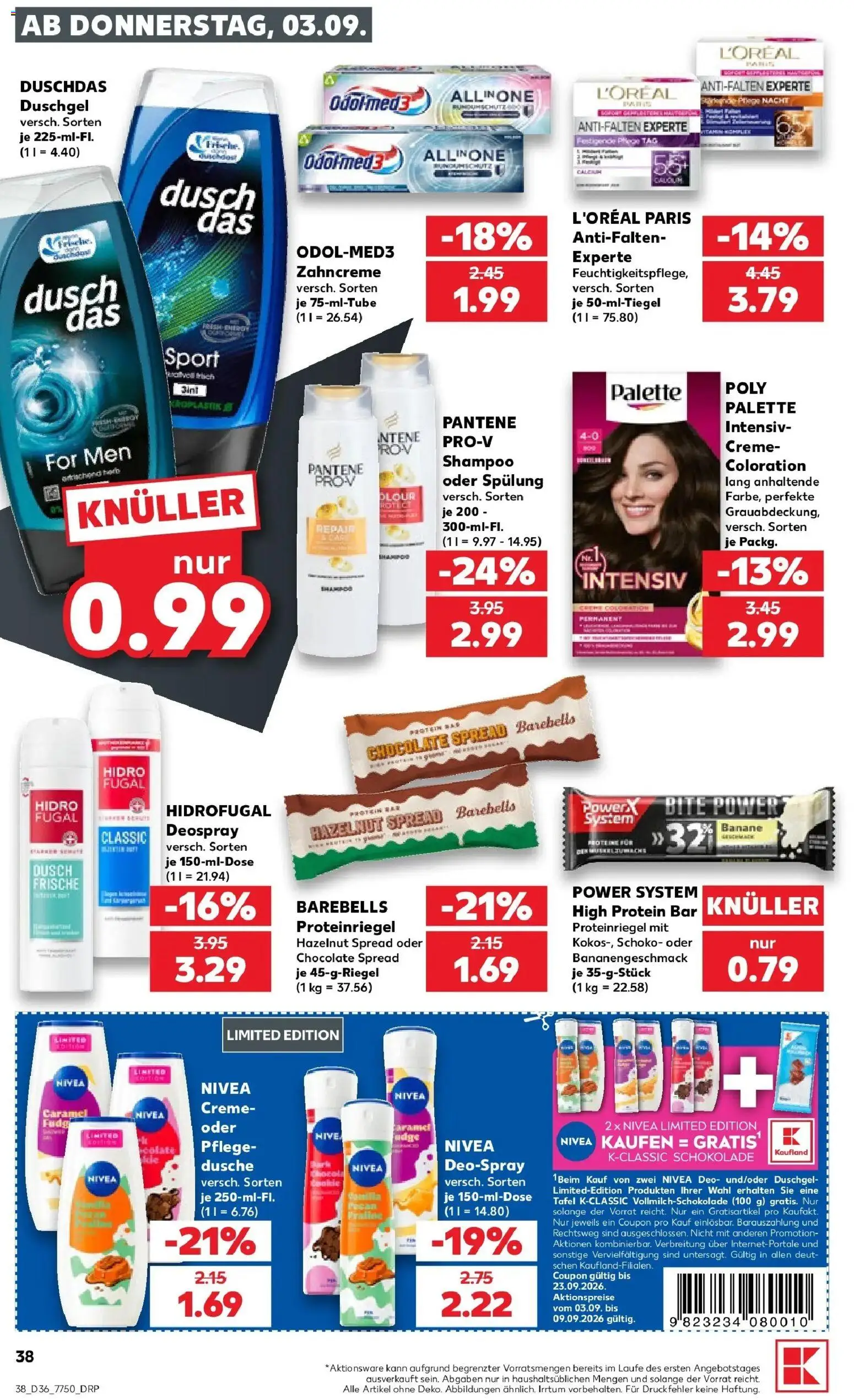 Prospekt Kaufland ab 31.08.2026 » Angebote Online zum Blättern | Seite: 47 | Produkte: Schokolade, Shampoo, Duschgel, Duschdas