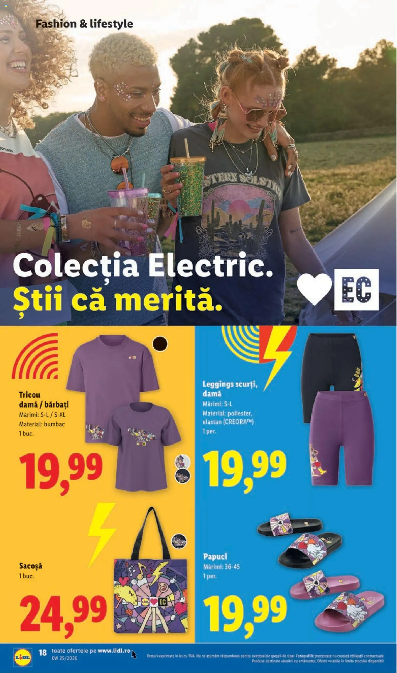 Noul catalog Lidl – valabil de la 15.06.2026 | Pagină: 18 | Produse: Tricou, Papuci