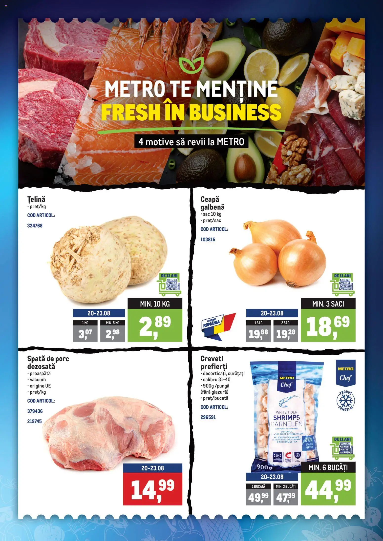 Noul catalog Metro – valabil de la 17.08.2026 | Pagină: 3 | Produse: Spata de porc, Țelină, Sac, Ceapă