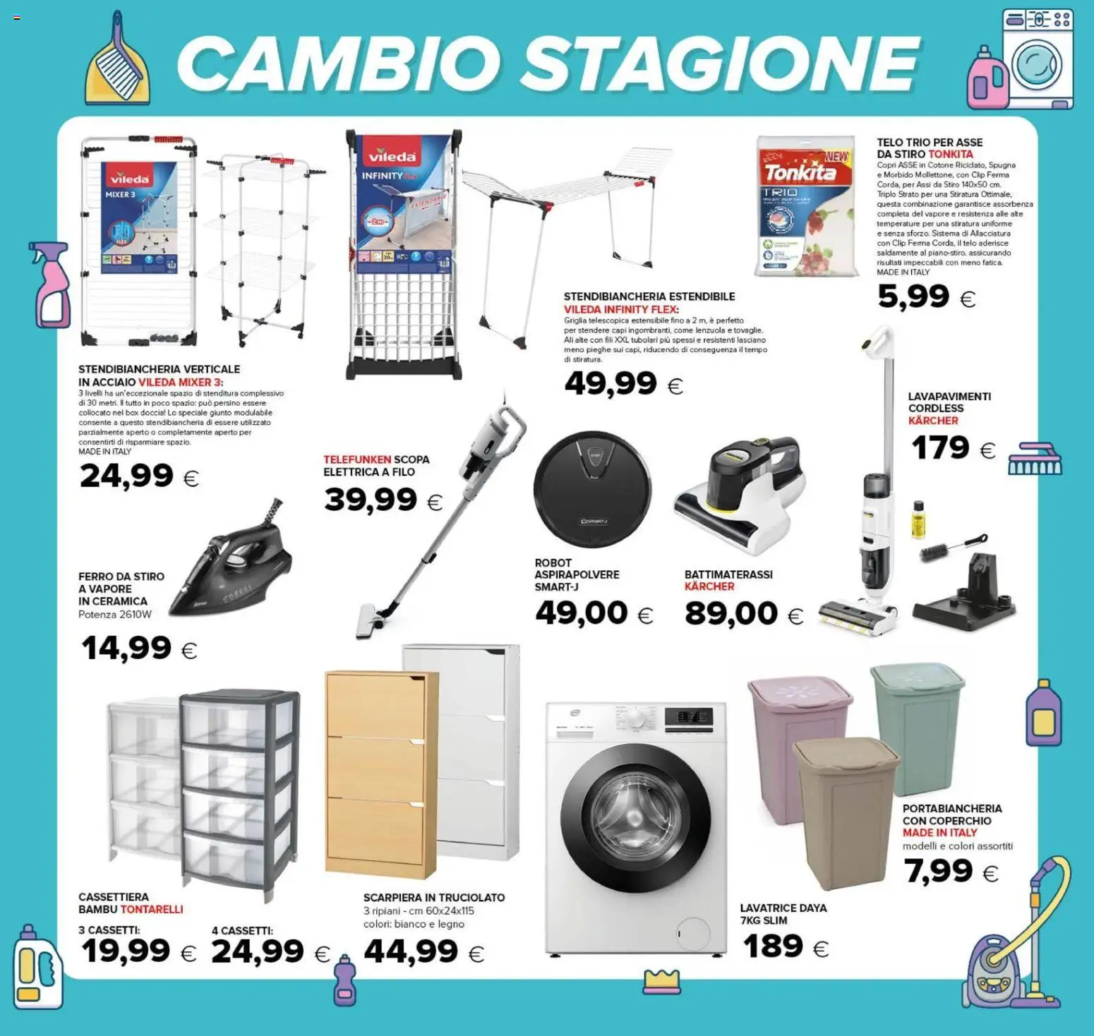 Volantino Oasi del 25/09/2026 | Pagina: 23 | Prodotti: Lavatrice, Ferro, Mixer, Cassettiera