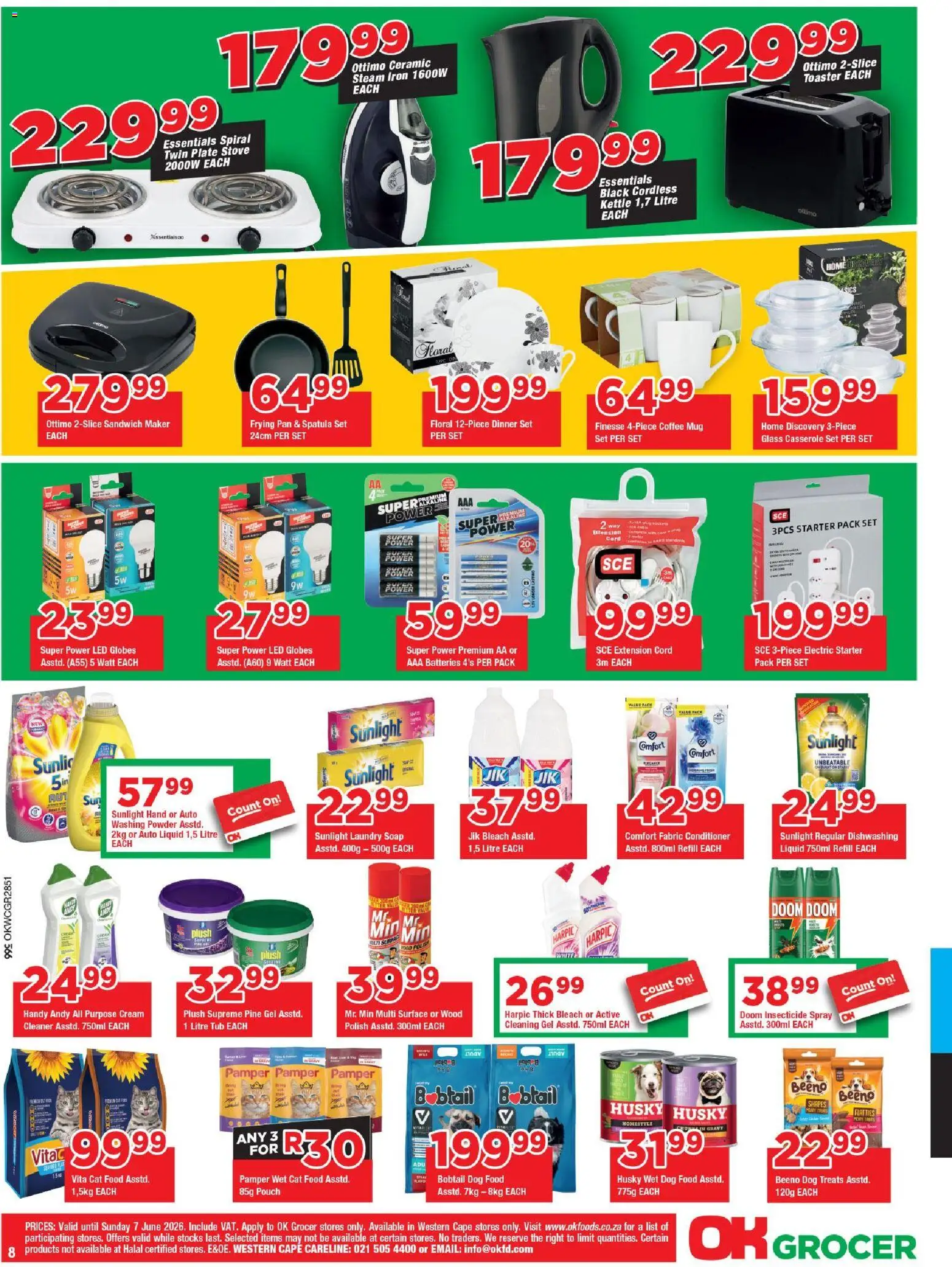 New OK Foods catalogue – valid from 25.05.2026 | Page: 8 | Products: Plate, Bleach, Conditioner, Washing powder