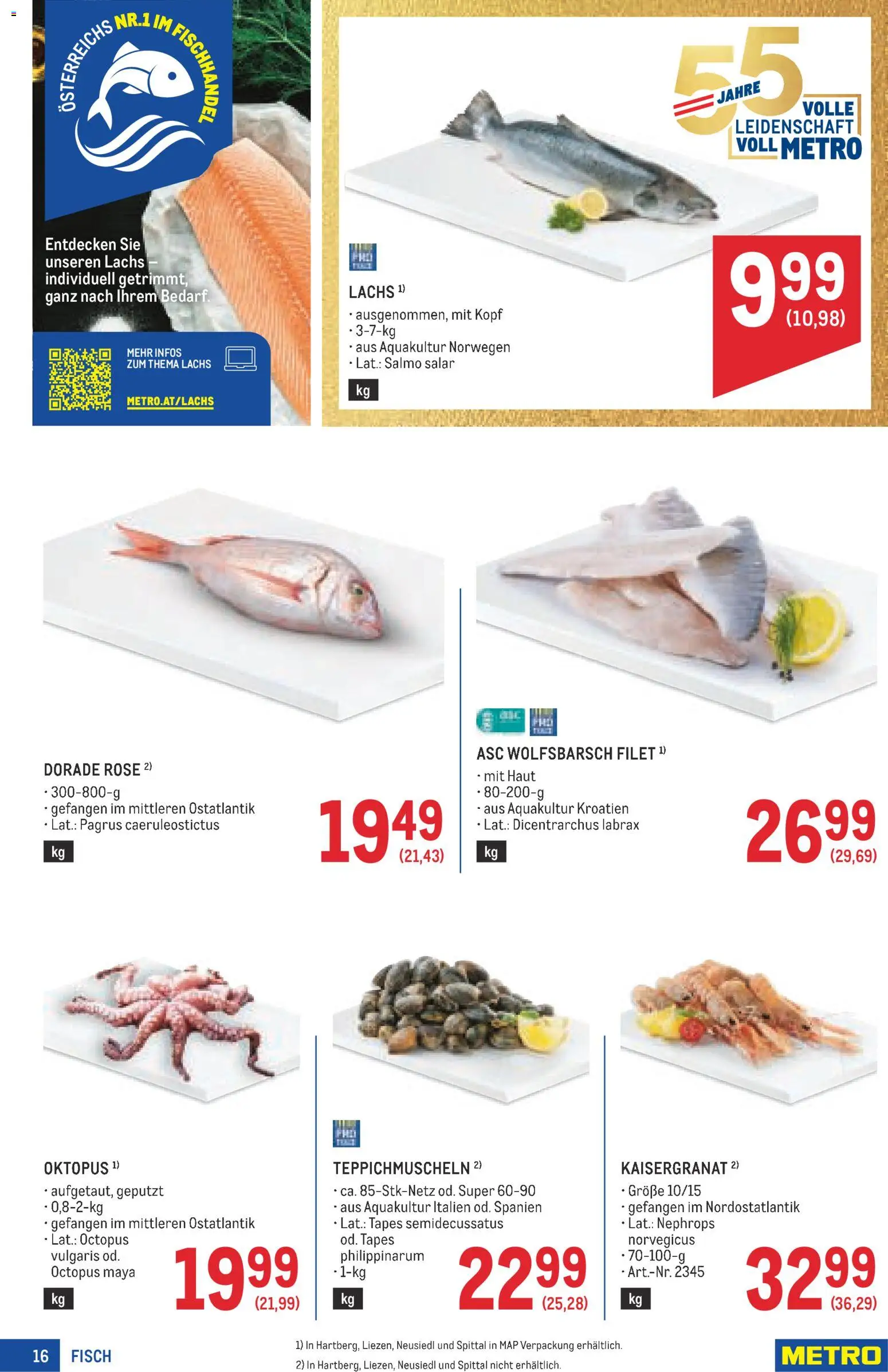 Metro angebote Profi gültig ab 20.08.2026 | Seite: 16 | Produkte: Fisch