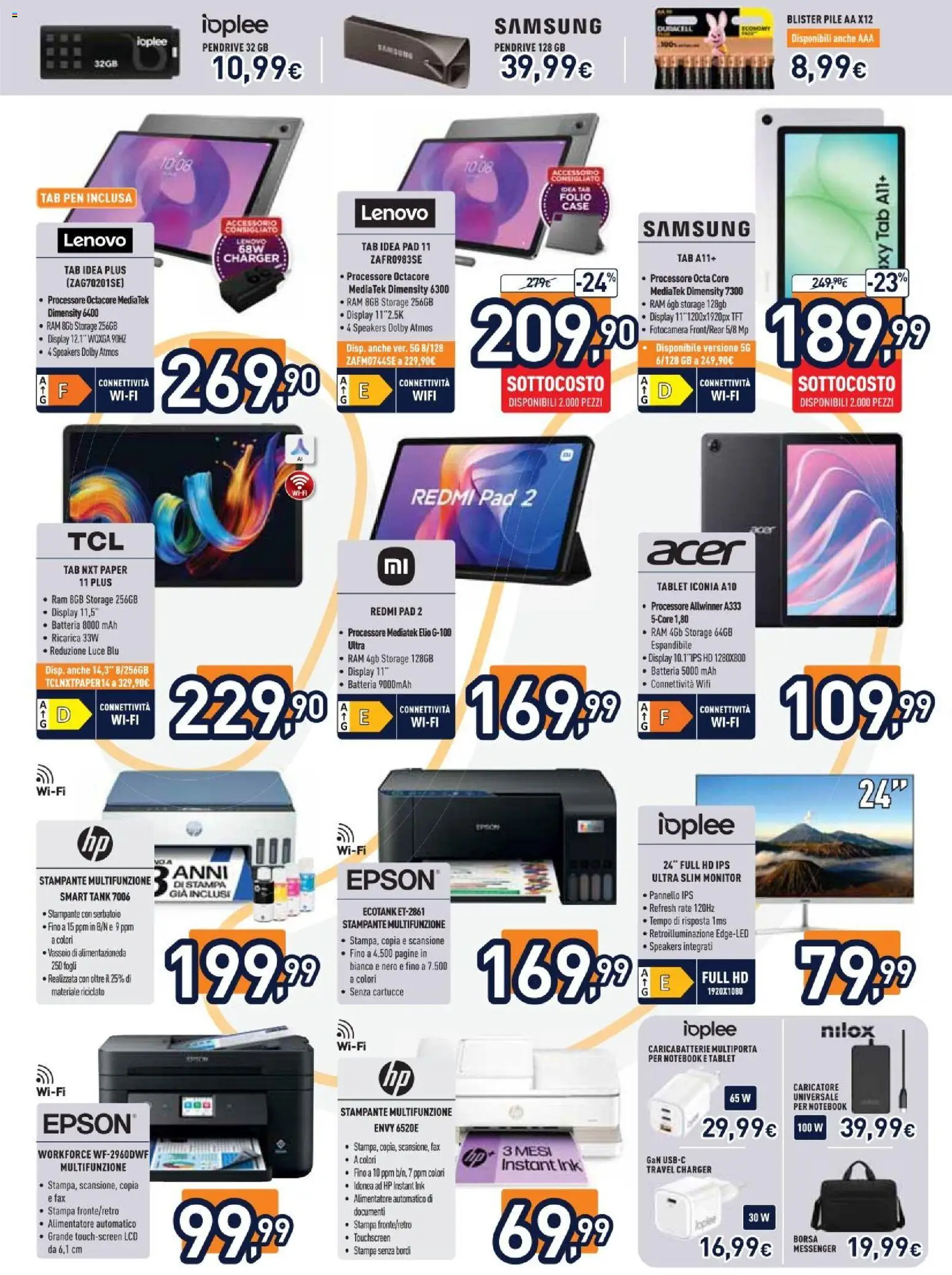 Volantino Unieuro del 27/07/2026 | Pagina: 13 | Prodotti: Pile, Stampante, Borsa, Stampa