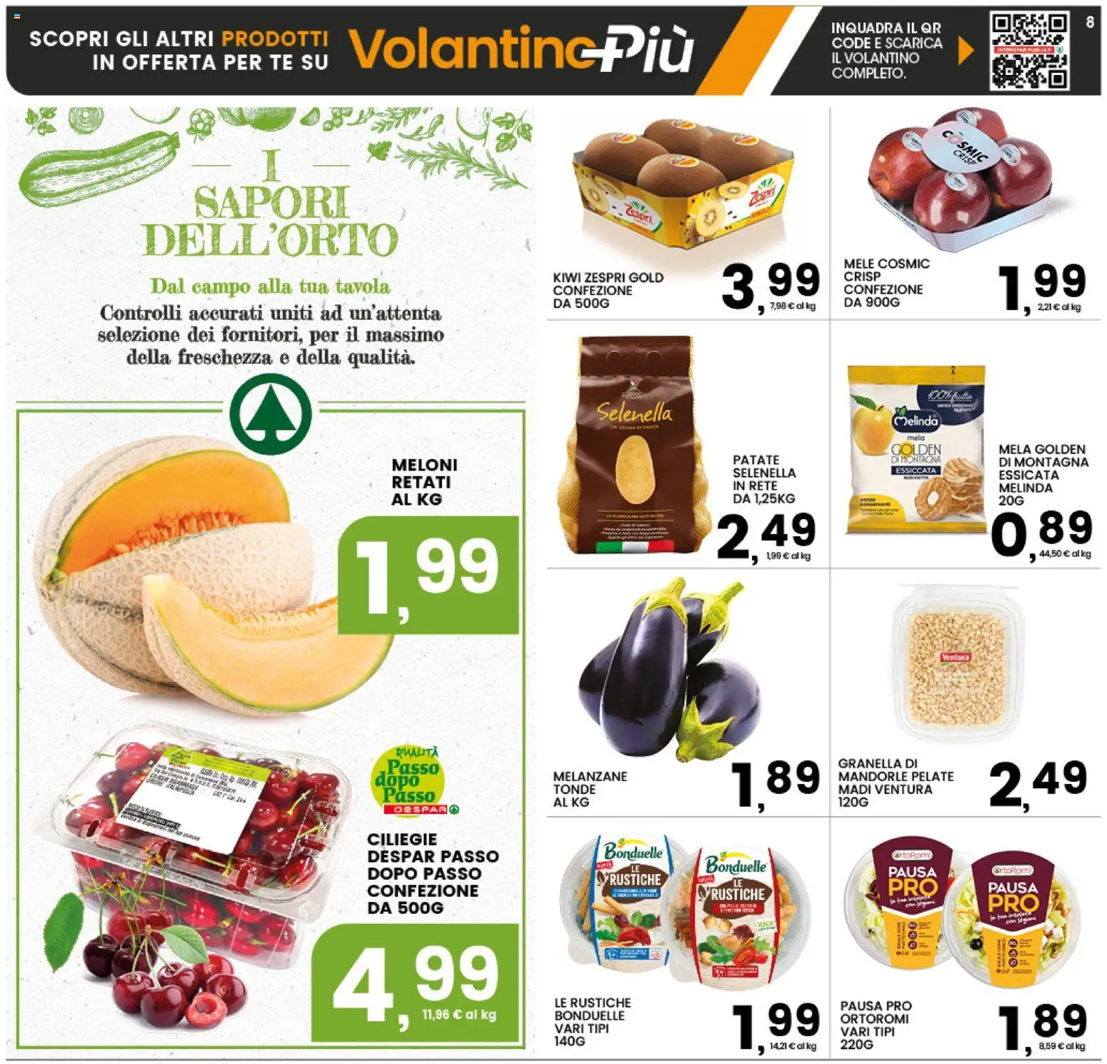 Volantino Interspar del 27.05.2026 | Pagina: 8 | Prodotti: Mele, Tè, Patate, Melanzane