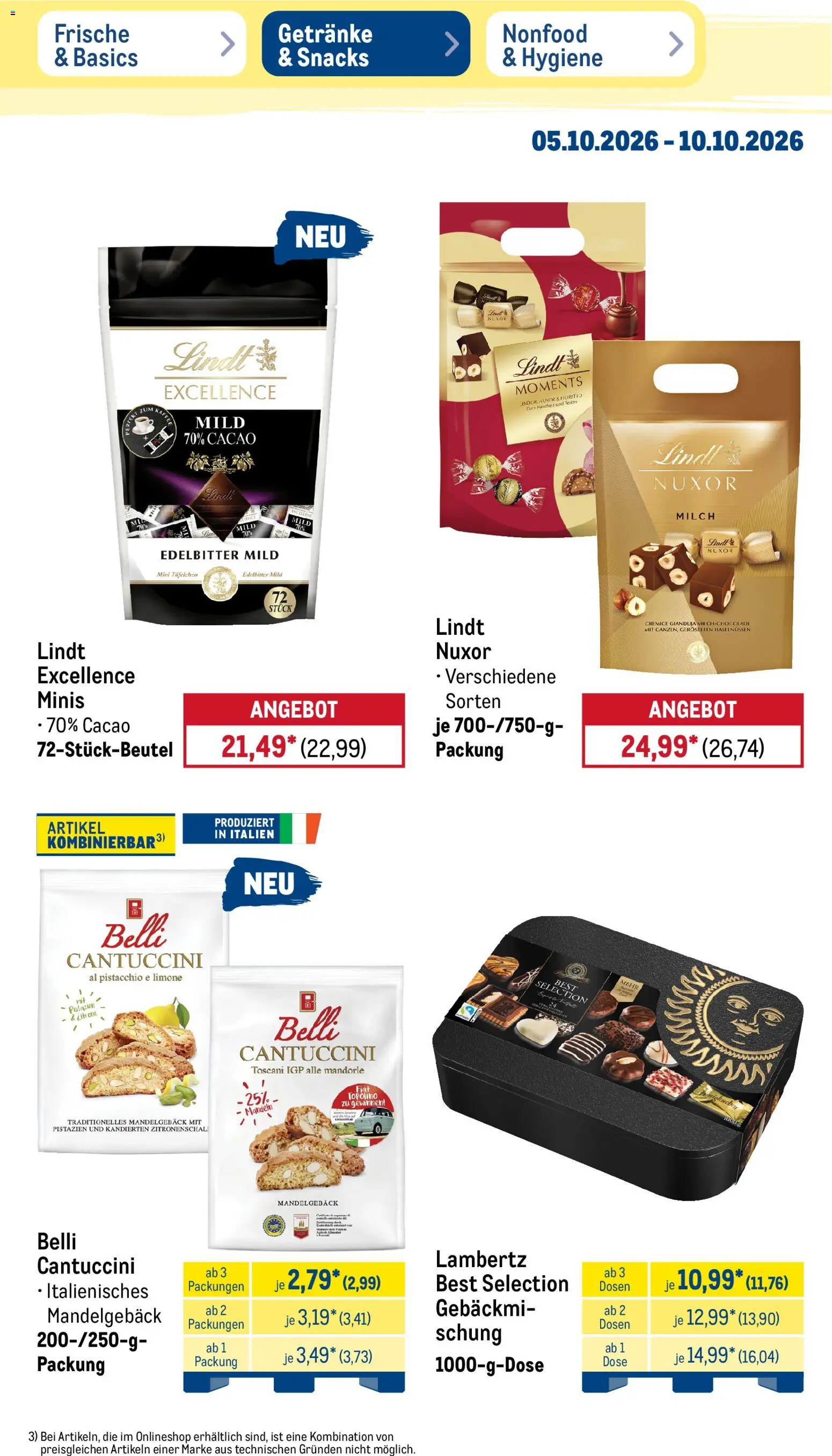Metro Prospekt – gültig ab 05.10.2026 | Seite: 23 | Produkte: Milch, Mandeln, Zitrone, Lindt