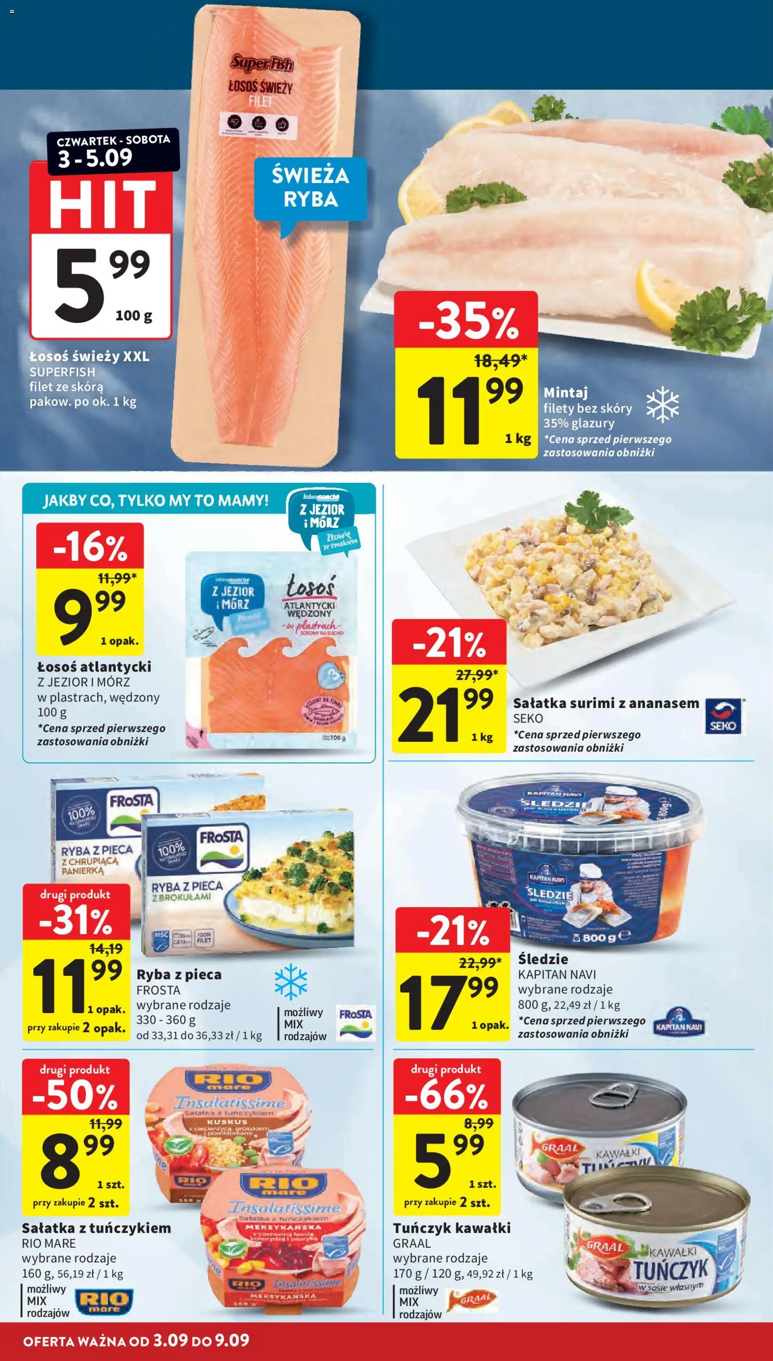 Intermarche gazetka od 03.09.2026 | Strona: 22 | Produkty: Frosta, Papryka, Tuńczyk, Sałatka