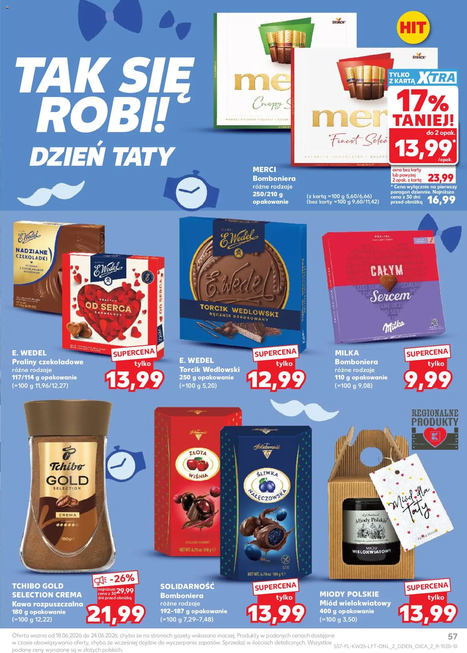 Kaufland gazetka od 18.06.2026 | Strona: 57 | Produkty: Miód, Praliny, Tchibo, Milka