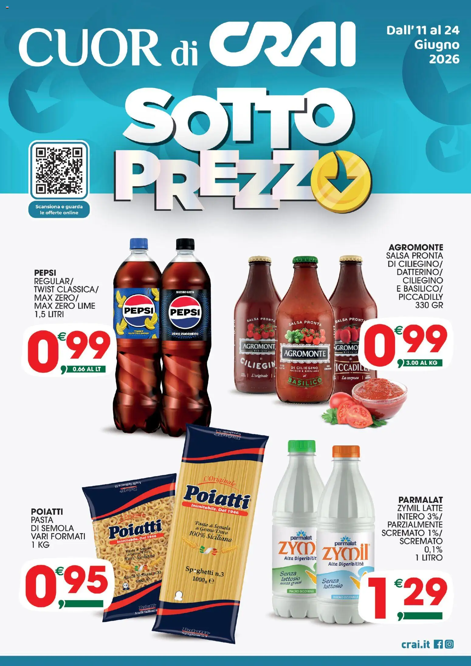Volantino CRAI del 11.06.2026 | Pagina: 1 | Prodotti: Limone, Lime, Basilico, Pepsi