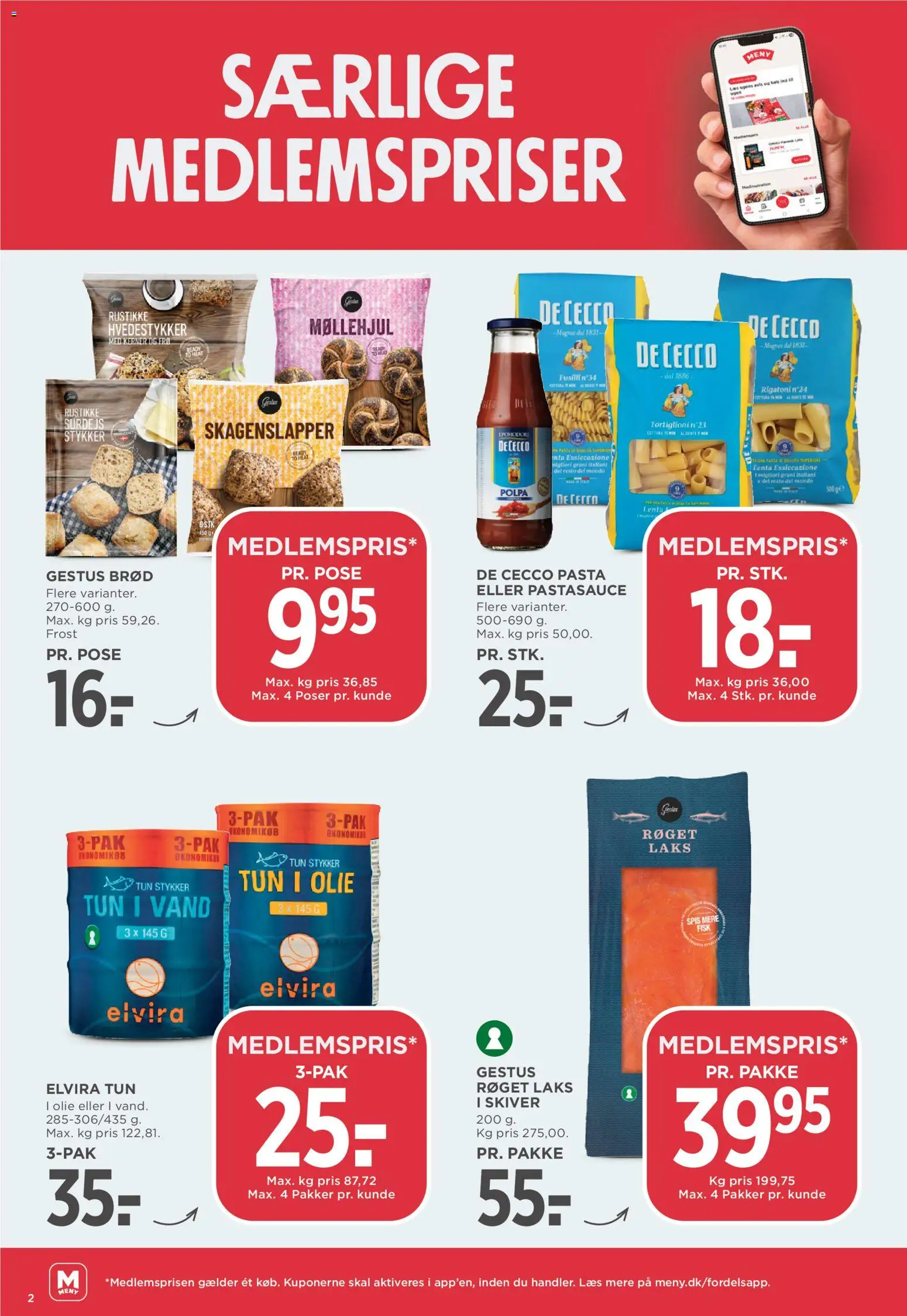 Meny tilbudsavis – gyldig fra 09/09/2026 | Side: 2 | Produkter: Brød, Pasta, Tun, Pastasauce