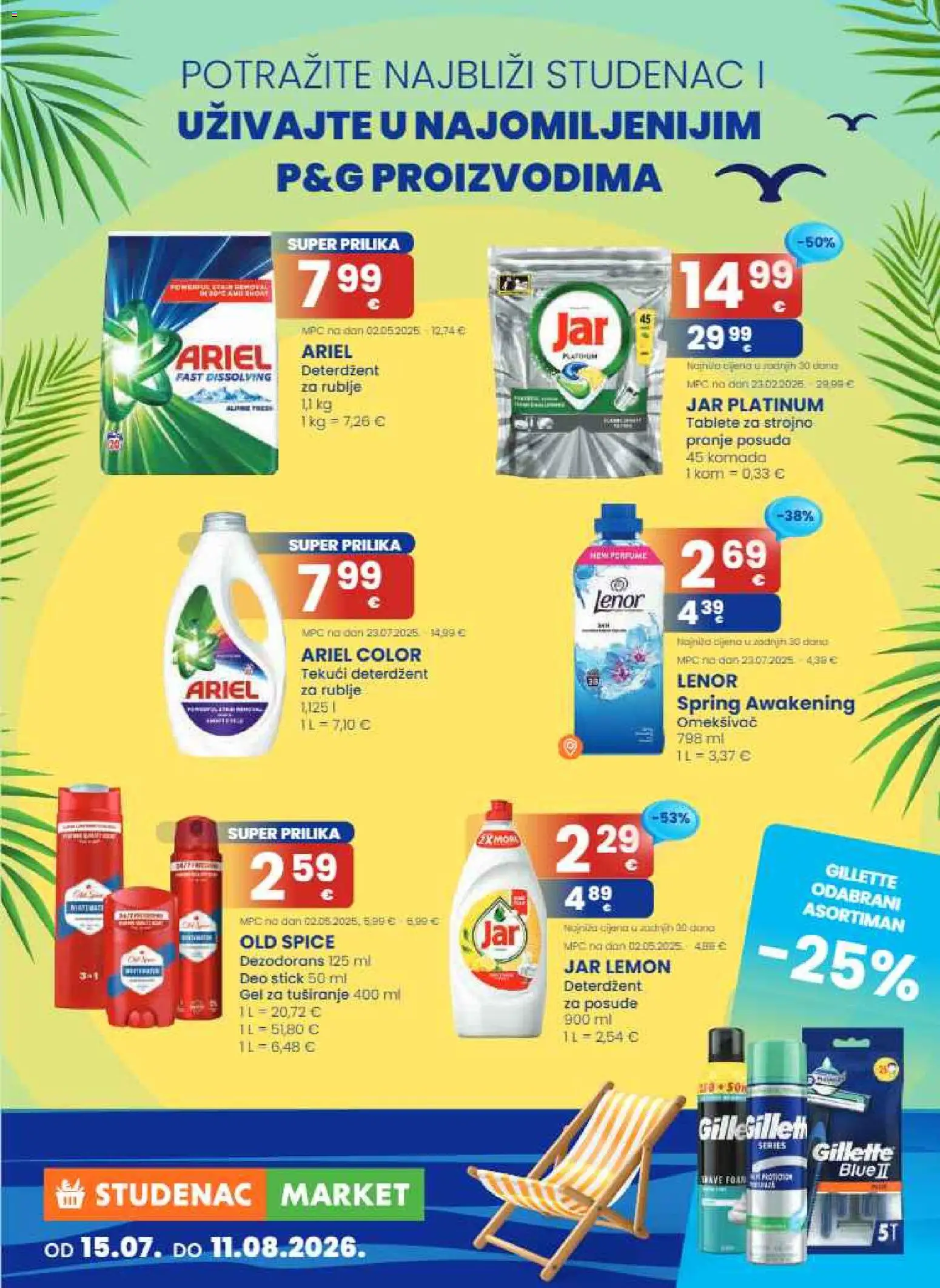Studenac katalog | vrijedi od 15.07.2026 | Stranica: 39 | Proizvodi: Omekšivač, Jar, Ariel, Lenor