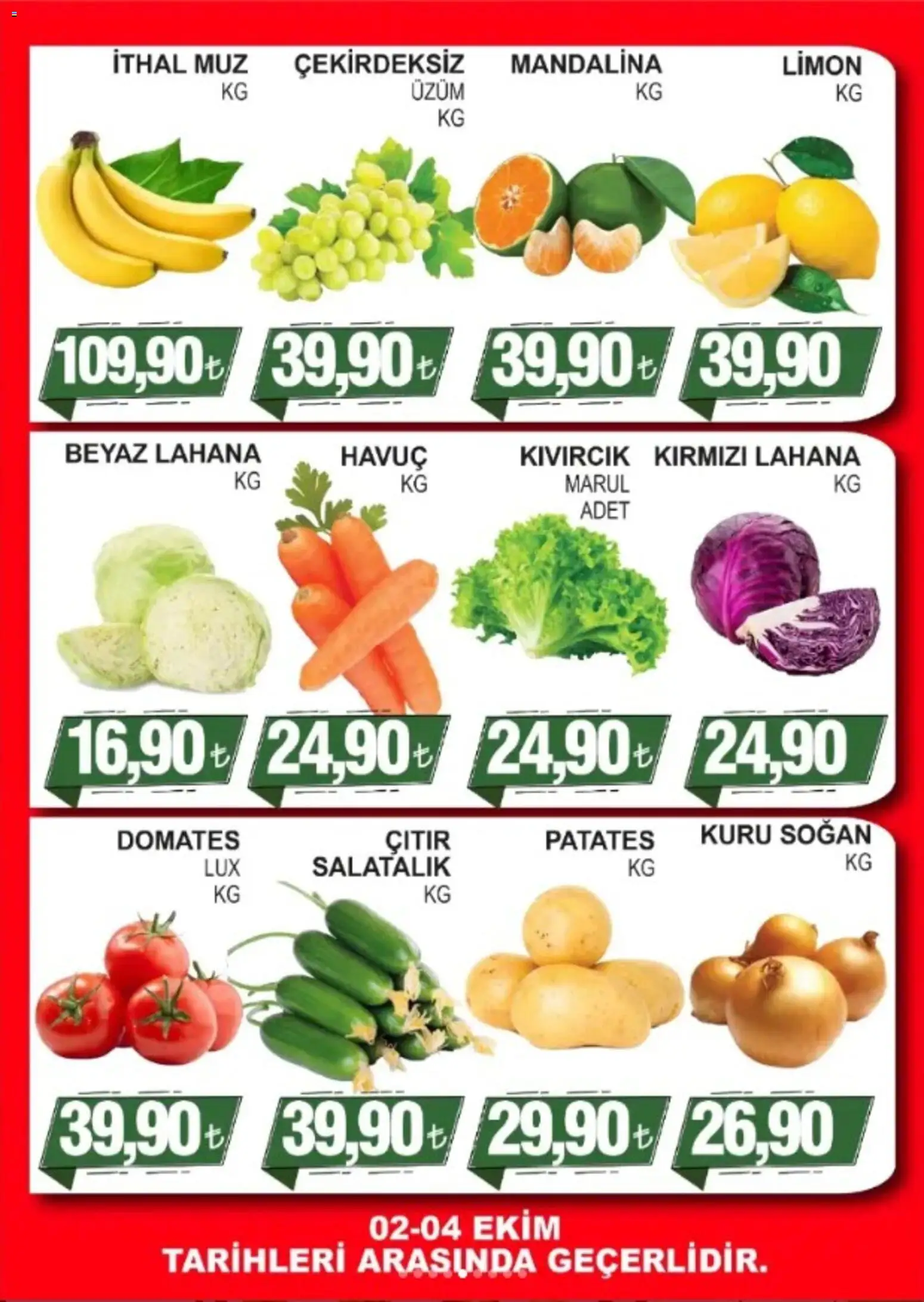 Furpa - Katalog Muhteşem Fiyatlar - 02 Ekim 2026 tarihinden itibaren geçerlidir | Sayfa: 5 | Ürünler: Domates, Havuç, Soğan, Lahana