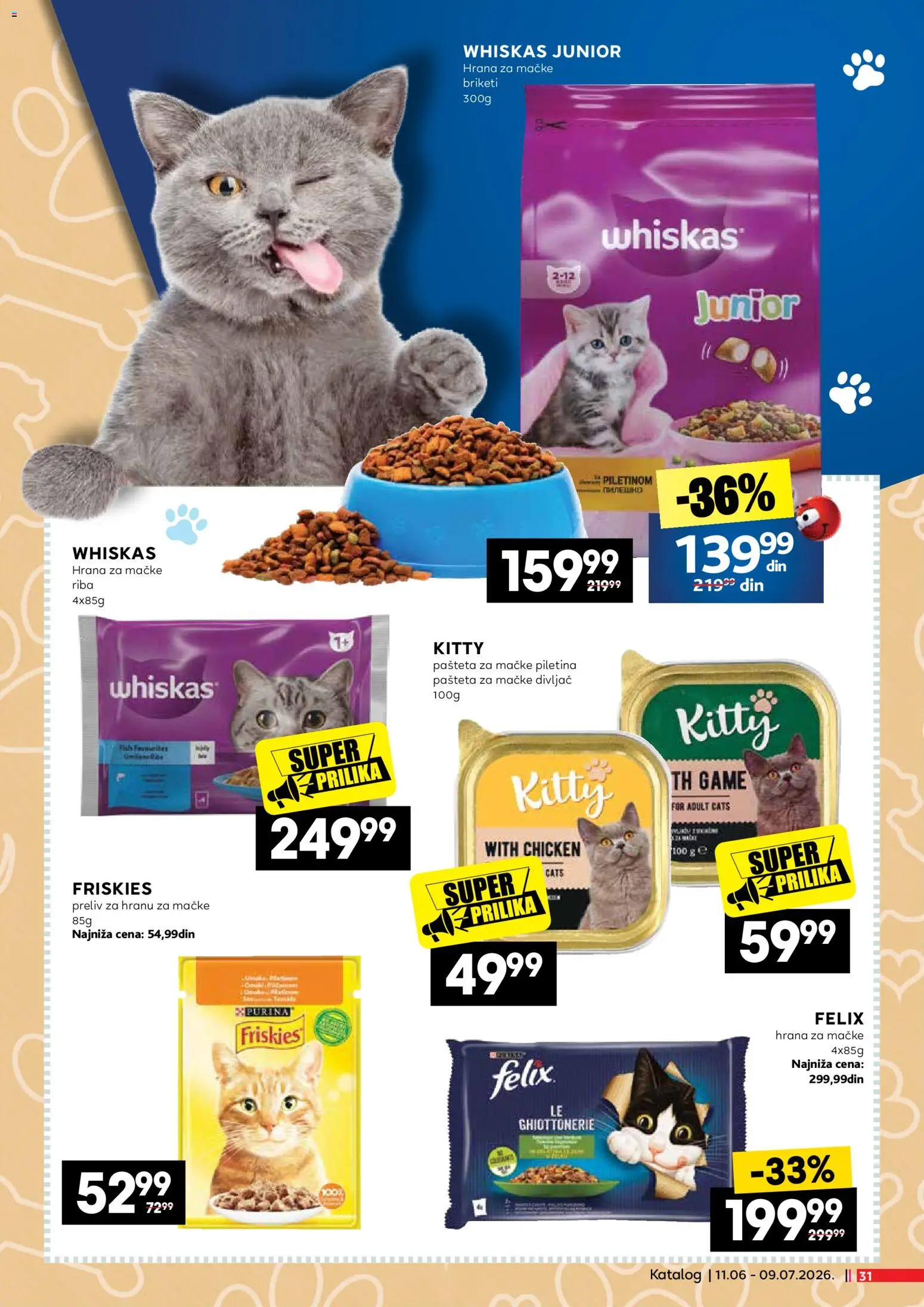 Idea katalog - važi od 11.06.2026 | Strana: 31 | Proizvode: Purina, Hrana za mačke, Piletina, Whiskas