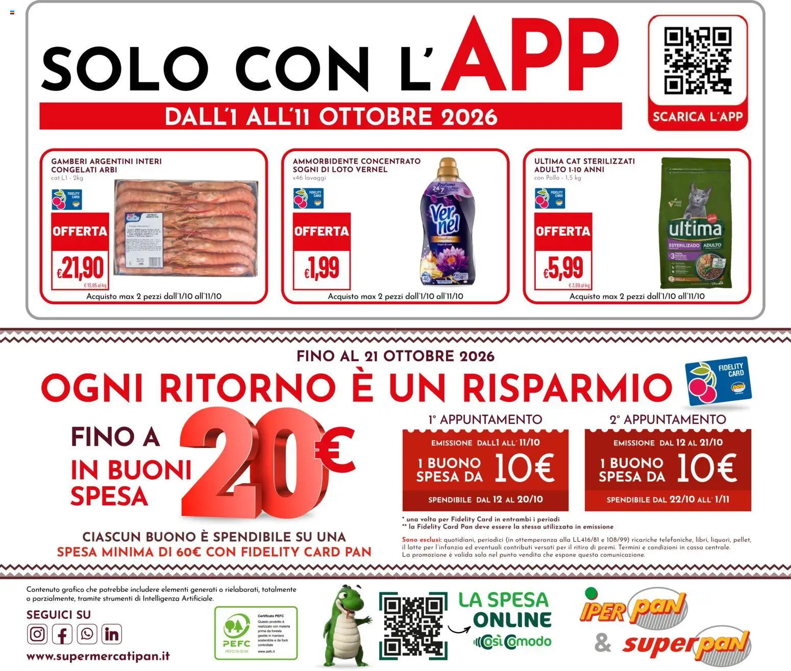Volantino Pan del 01/10/2026 | Pagina: 28 | Prodotti: Pollo, Ammorbidente, Gamberi, Latte