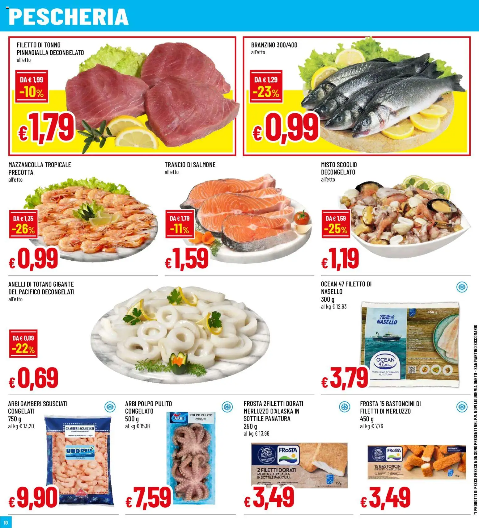 Volantino Galassia del 29/10/2026 | Pagina: 10 | Prodotti: Merluzzo d’Alaska, Pesce, Polpo, Branzino