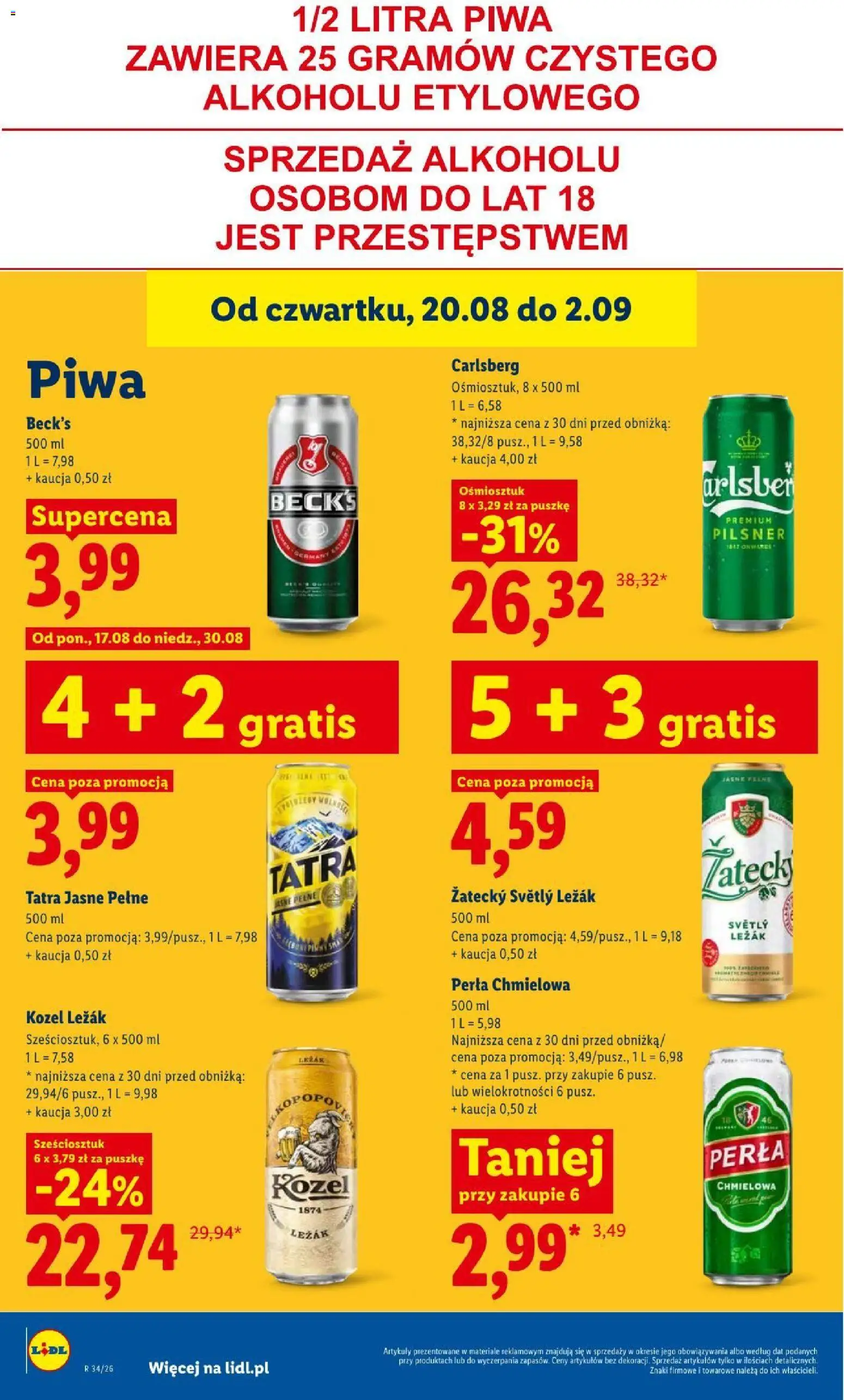 Lidl gazetka od 20.08.2026 | Strona: 80 | Produkty: Leżak, Carlsberg