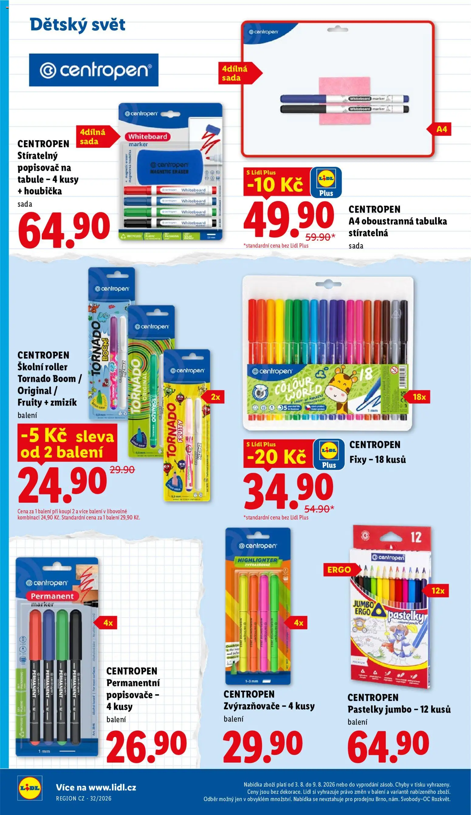 Lidl leták od 03.08.2026 | Strana: 40 | Produkty: Pastelky, Houbička, Fixy, Popisovač