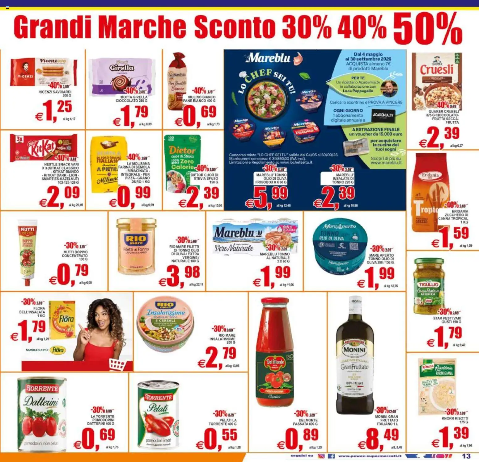 Volantino Pewex del 29.05.2026 | Pagina: 13 | Prodotti: Cioccolato, Pizza, Olio, Olio di Oliva