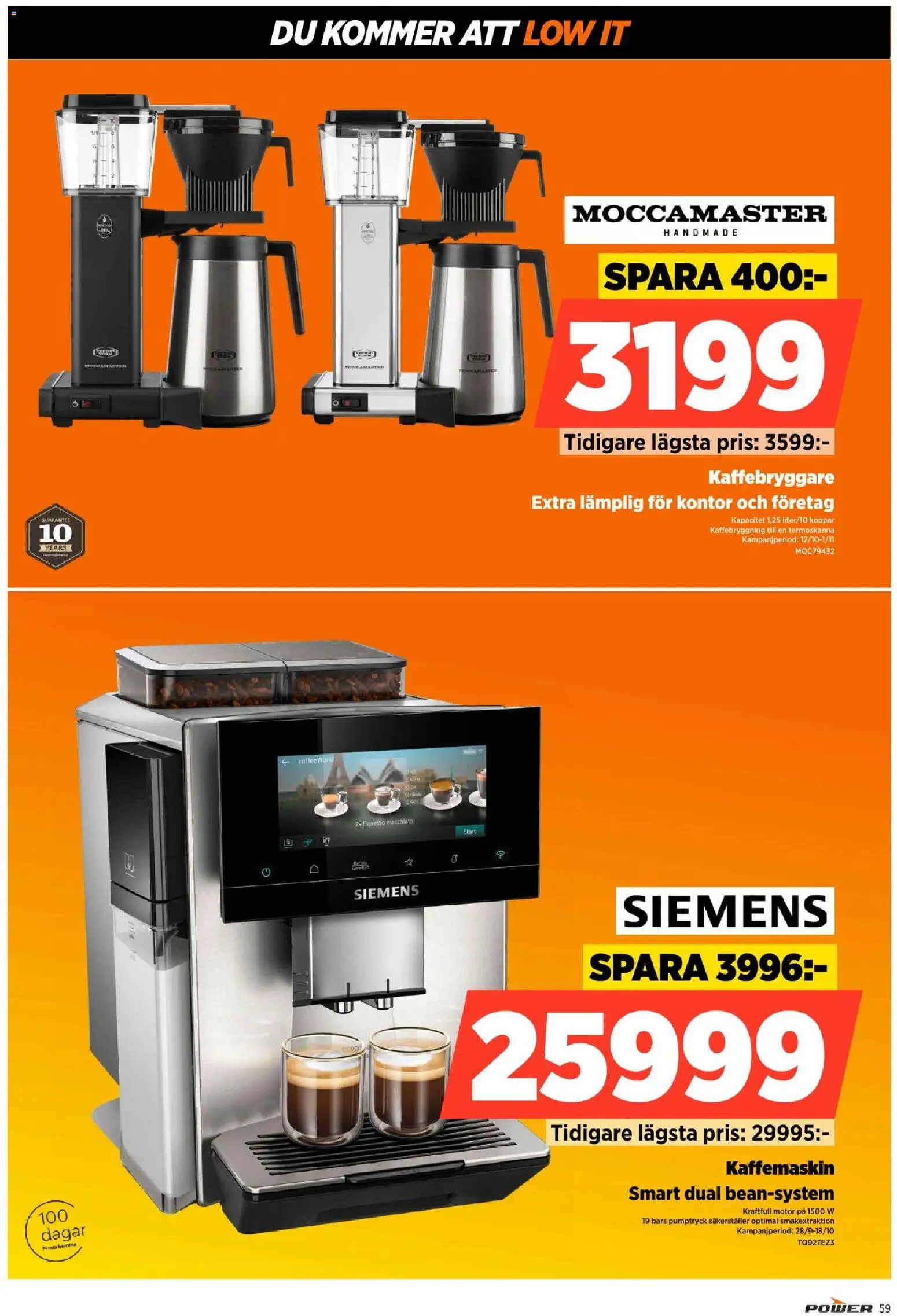 Power reklamblad aktuell från 12/10/2026 | Sida: 59 | Produkter: Kaffebryggare, Kaffemaskin, Koppar